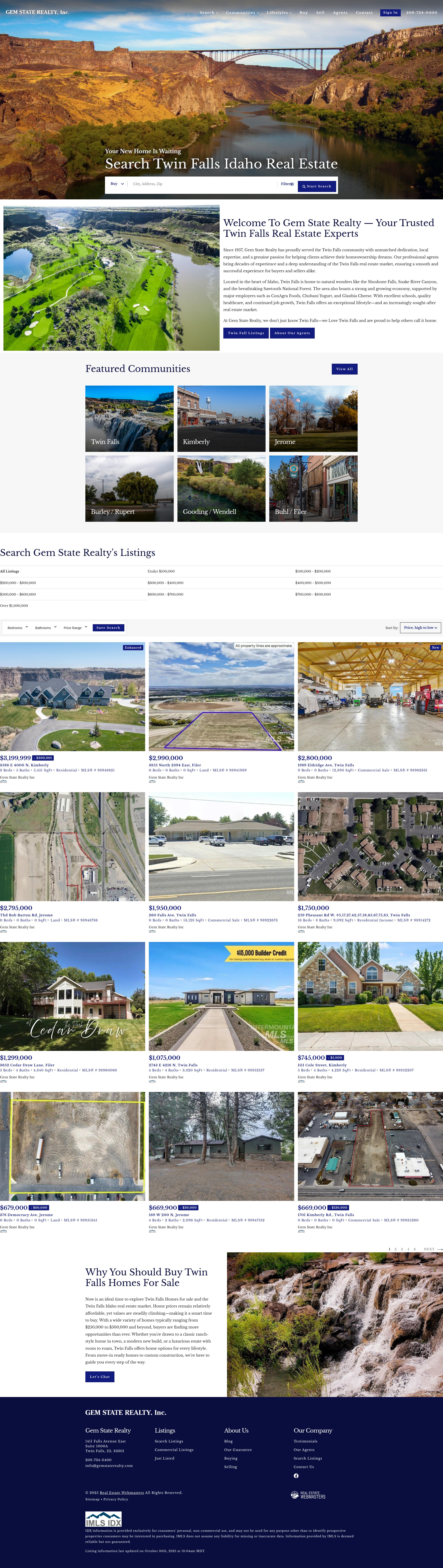 Screenshot of gemstaterealty.com