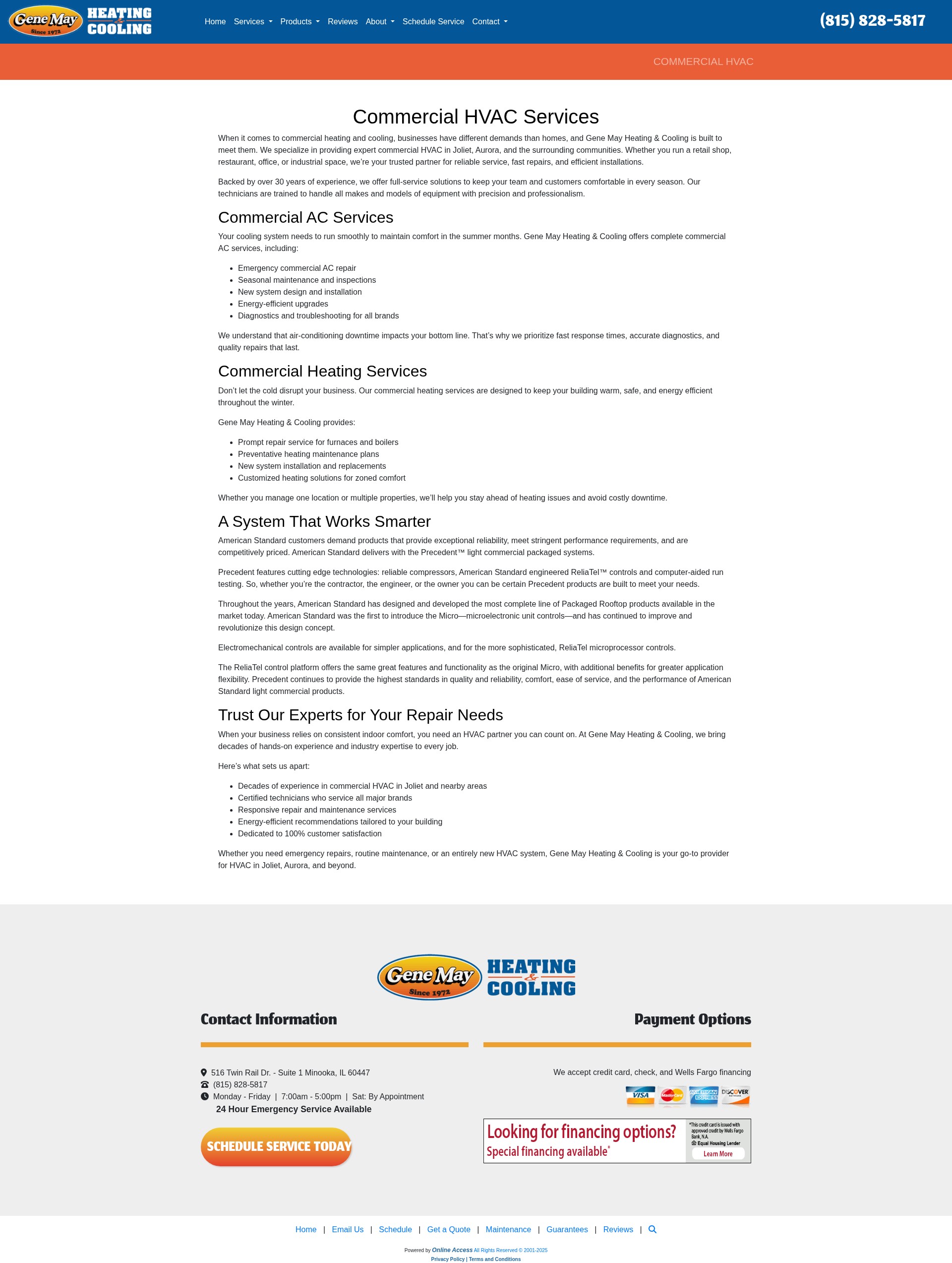 Screenshot of genemayheating.com
