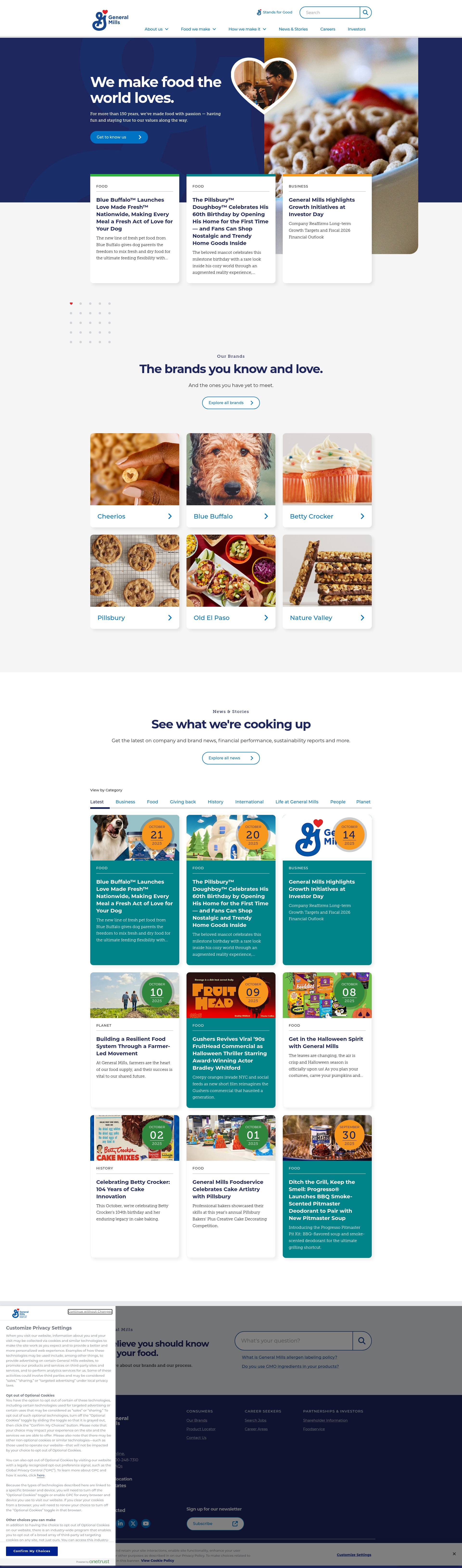 Screenshot of generalmills.com