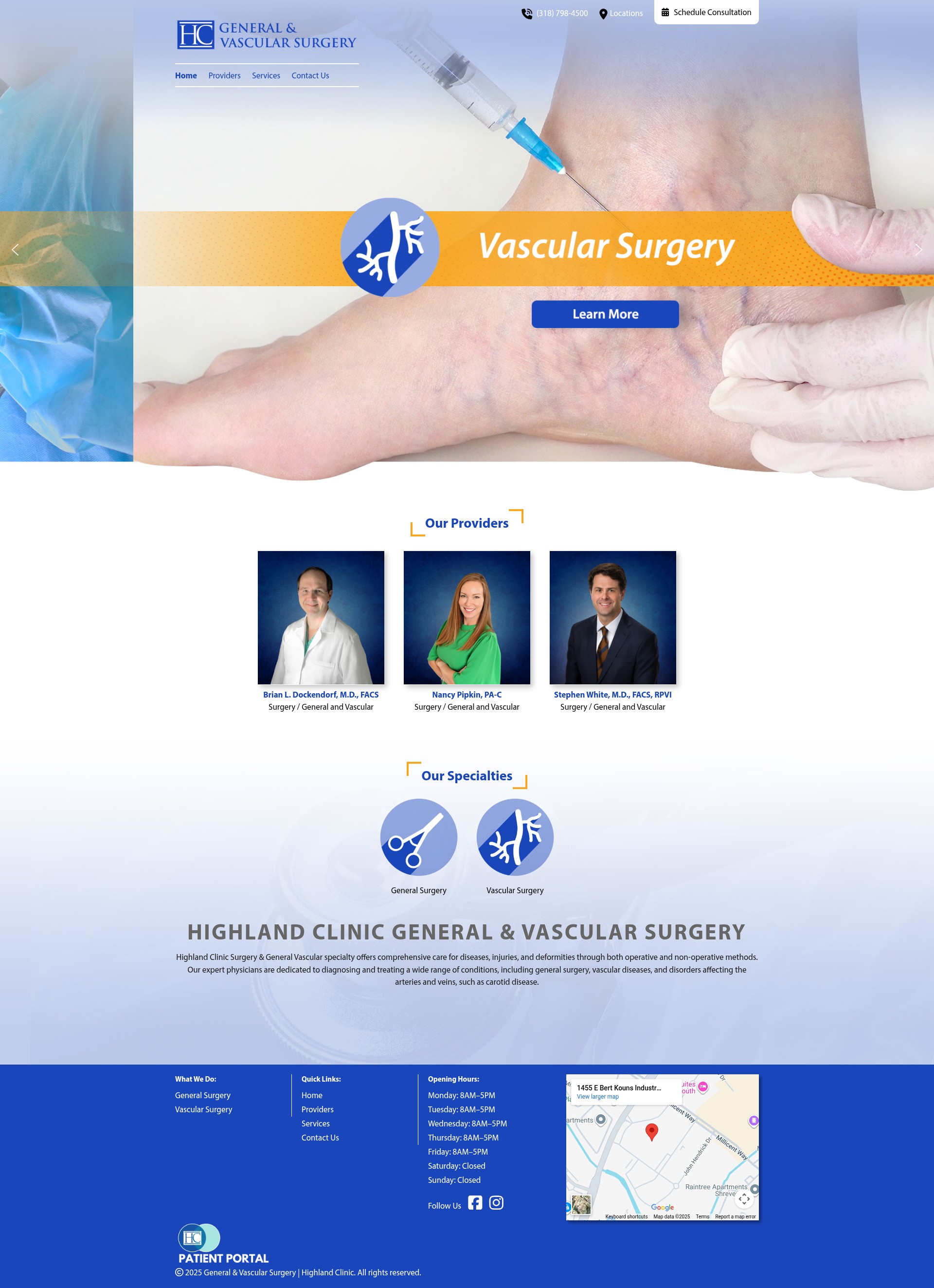 Screenshot of generalsurgery.highlandclinic.com