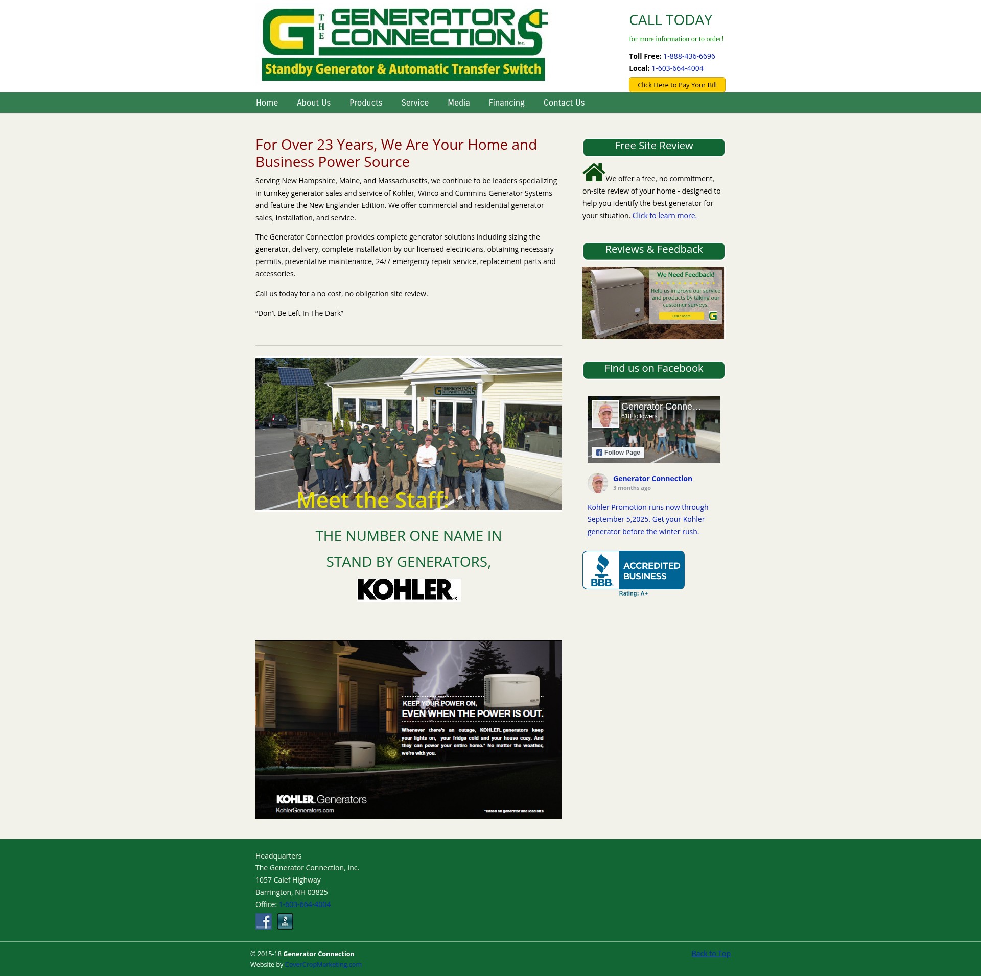 Screenshot of generatorconnection.com