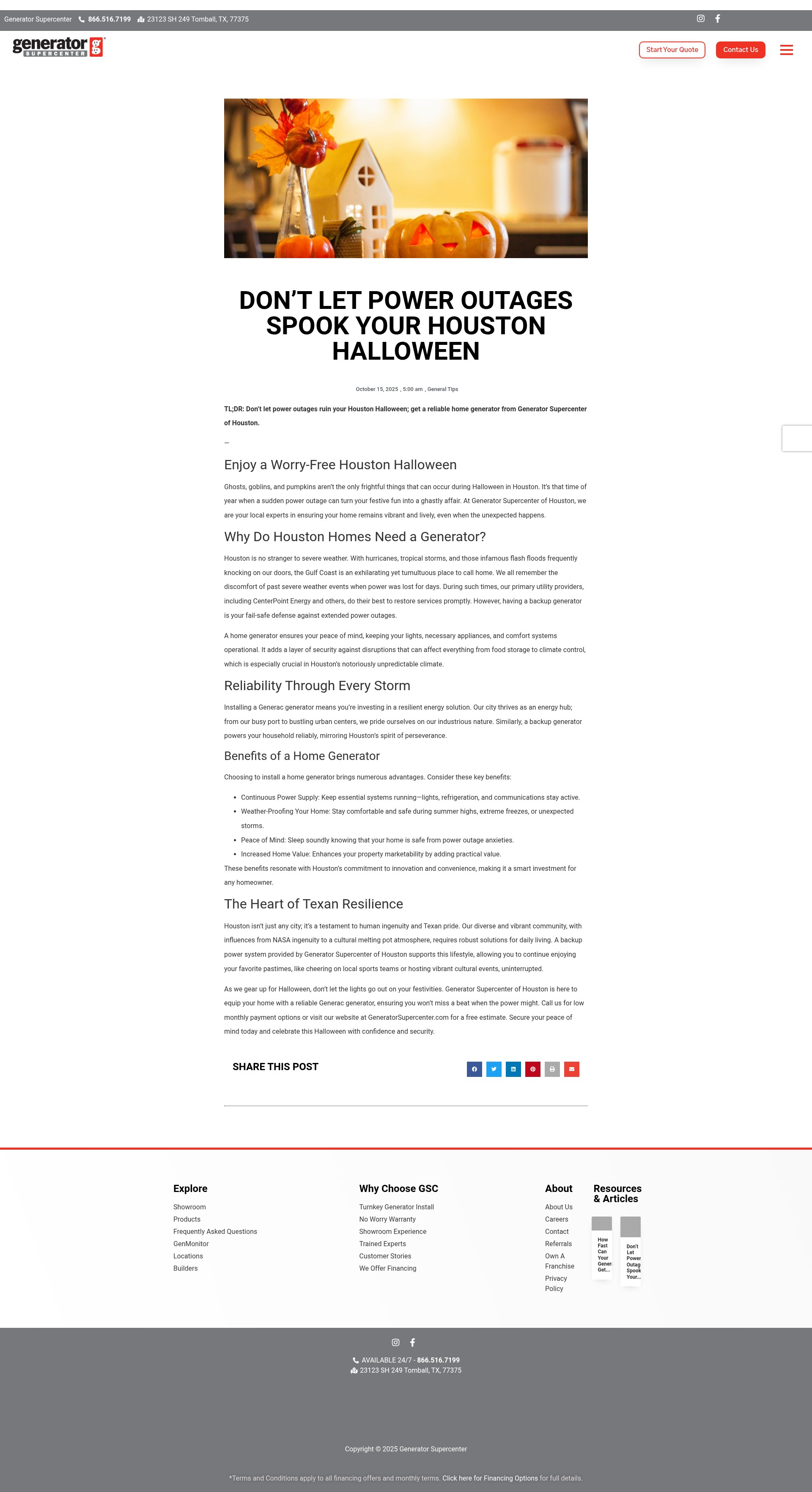 Screenshot of generatorsupercenter.com