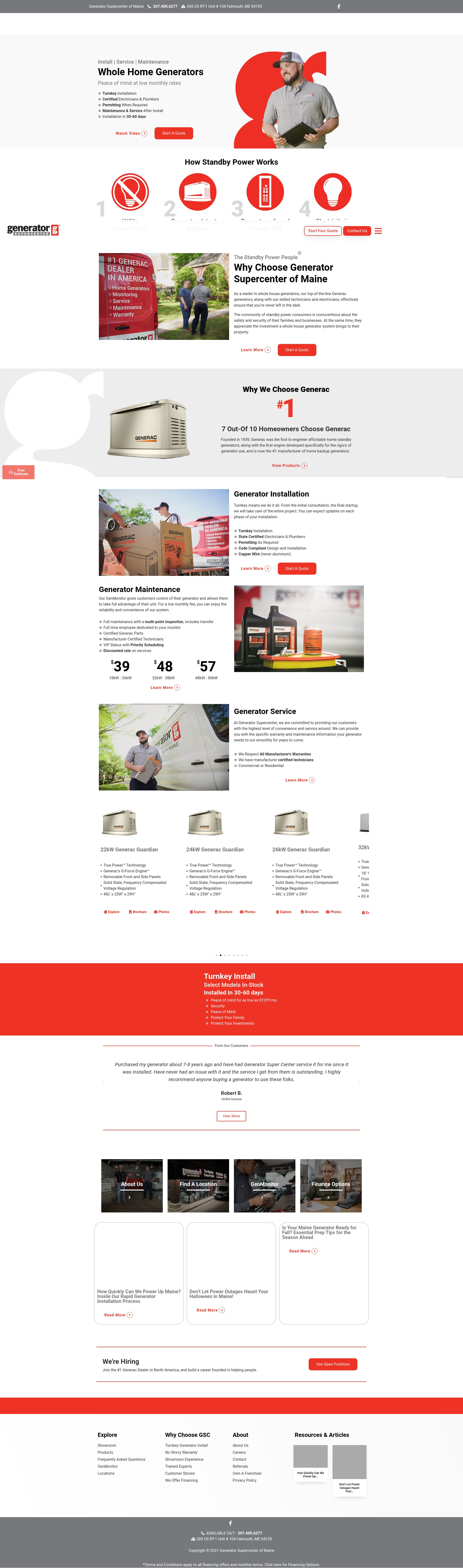 Screenshot of generatorsupercenterofmaine.com