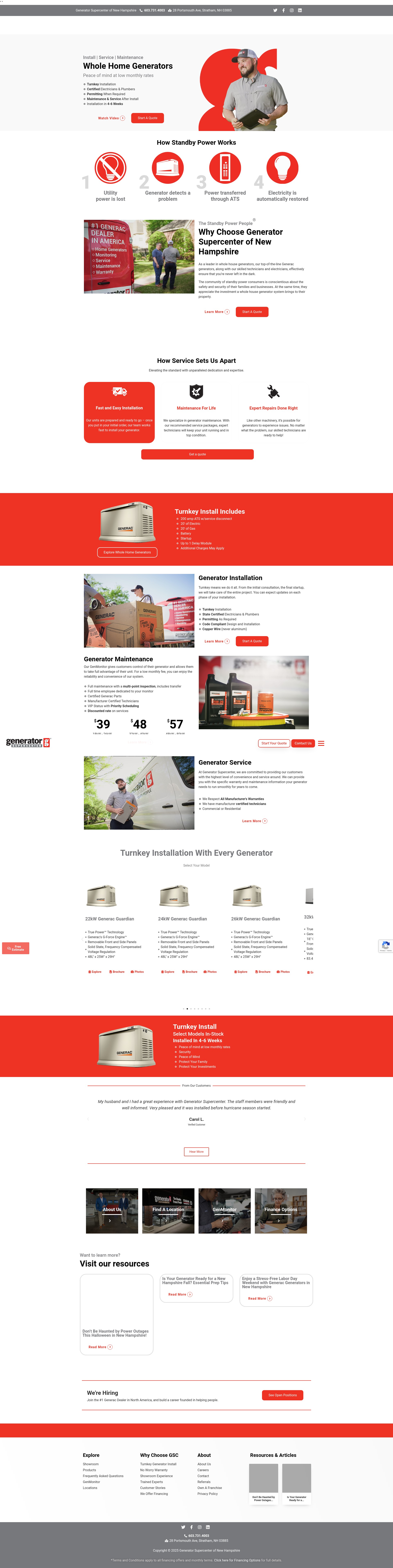 Screenshot of generatorsupercenterofnewhampshire.com