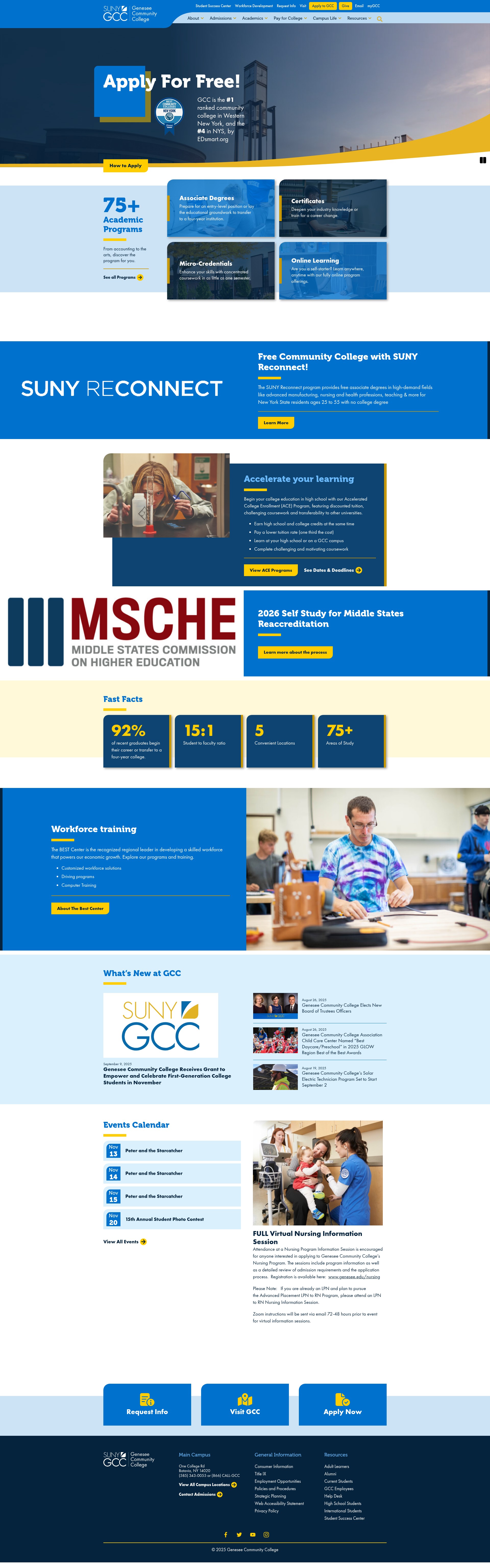 Screenshot of genesee.edu