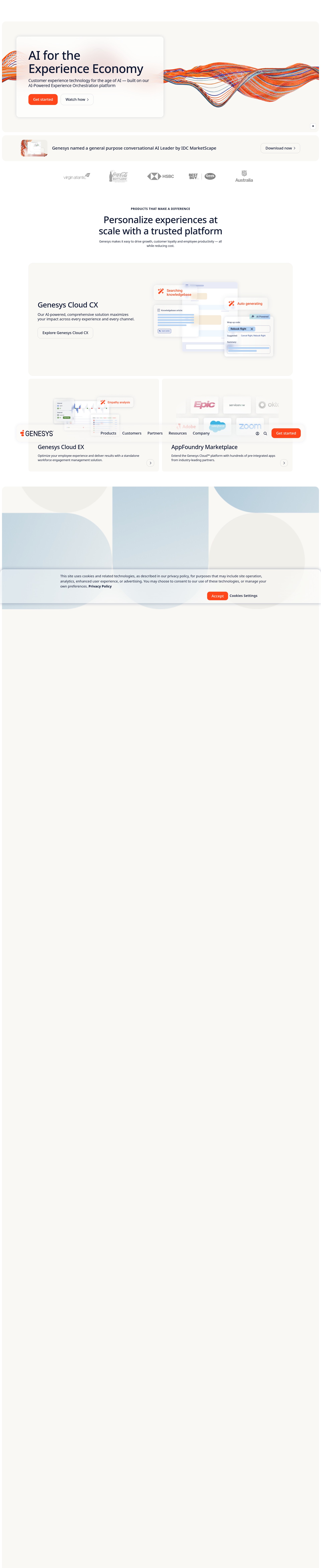 Screenshot of genesys.com