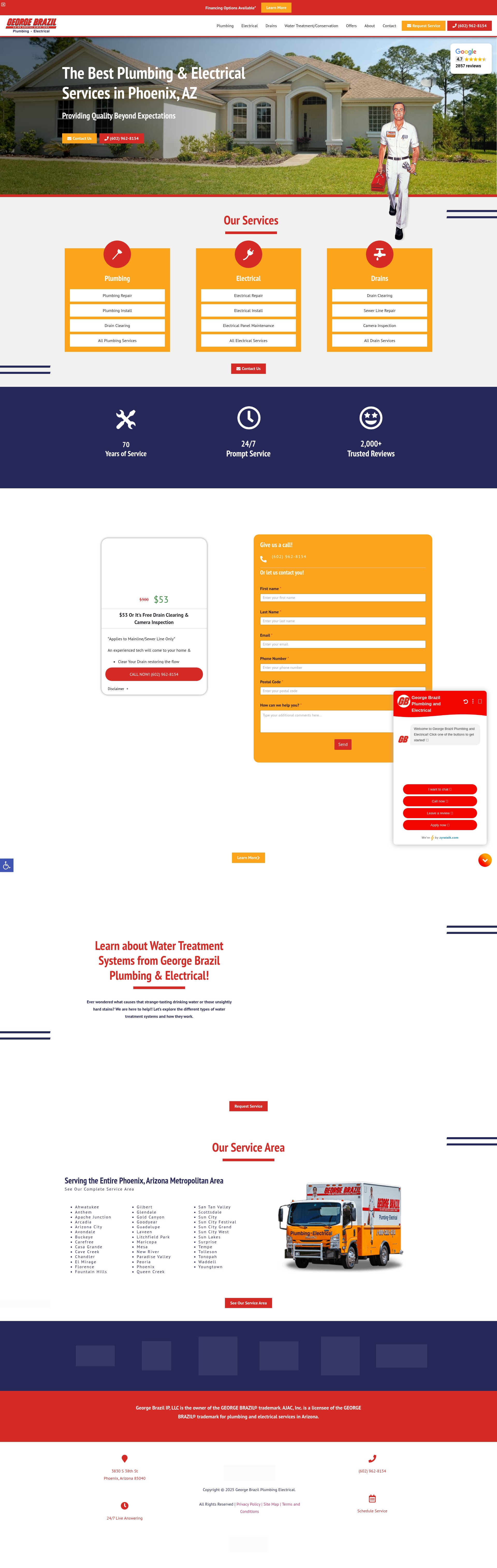 Screenshot of georgebrazilplumbingelectrical.com