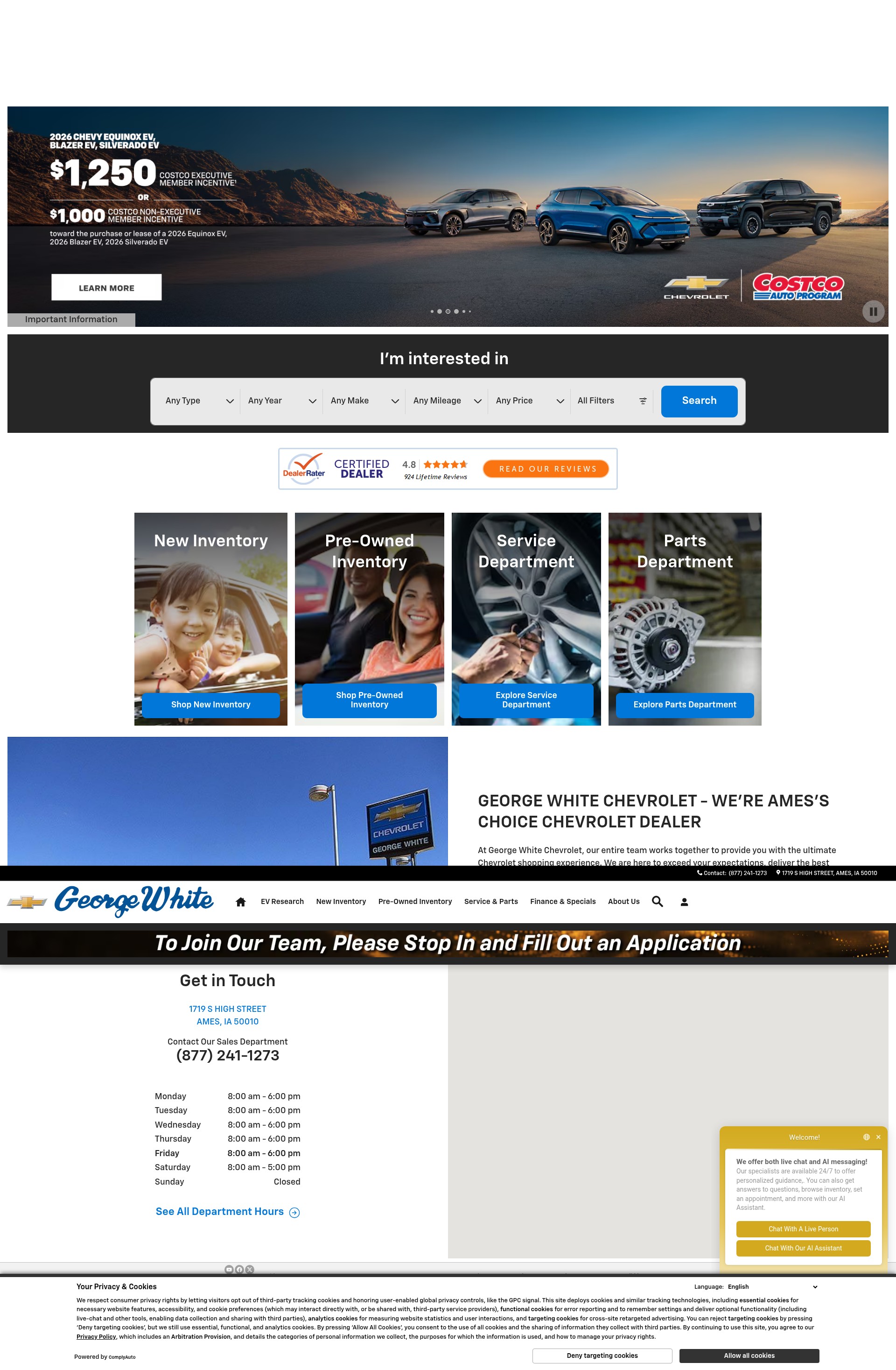Screenshot of georgewhiteames.com