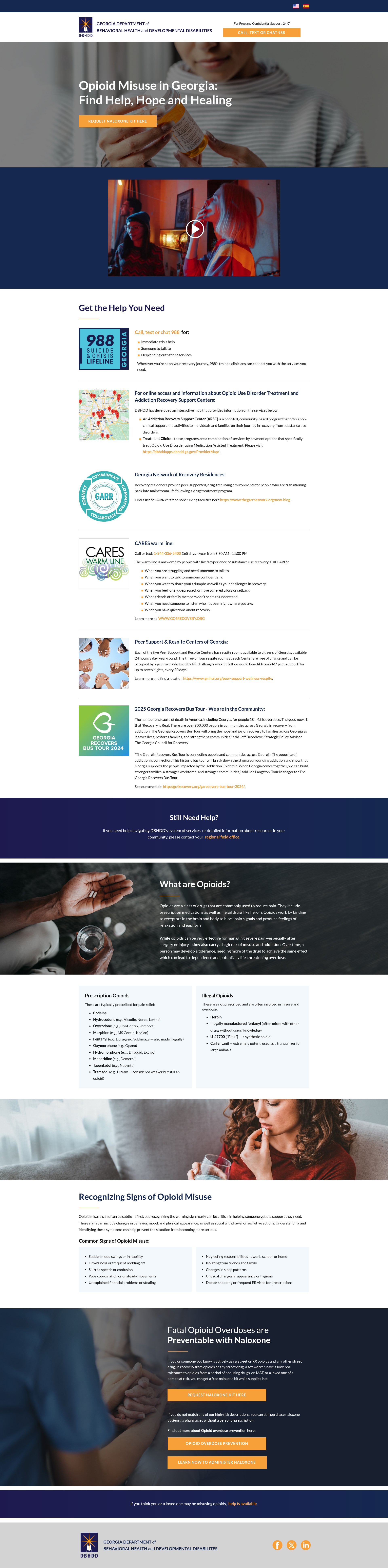 Screenshot of georgiaopioidhelp.org