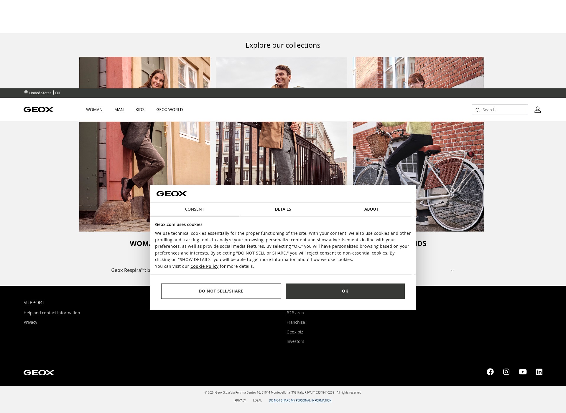 Screenshot of geox.com