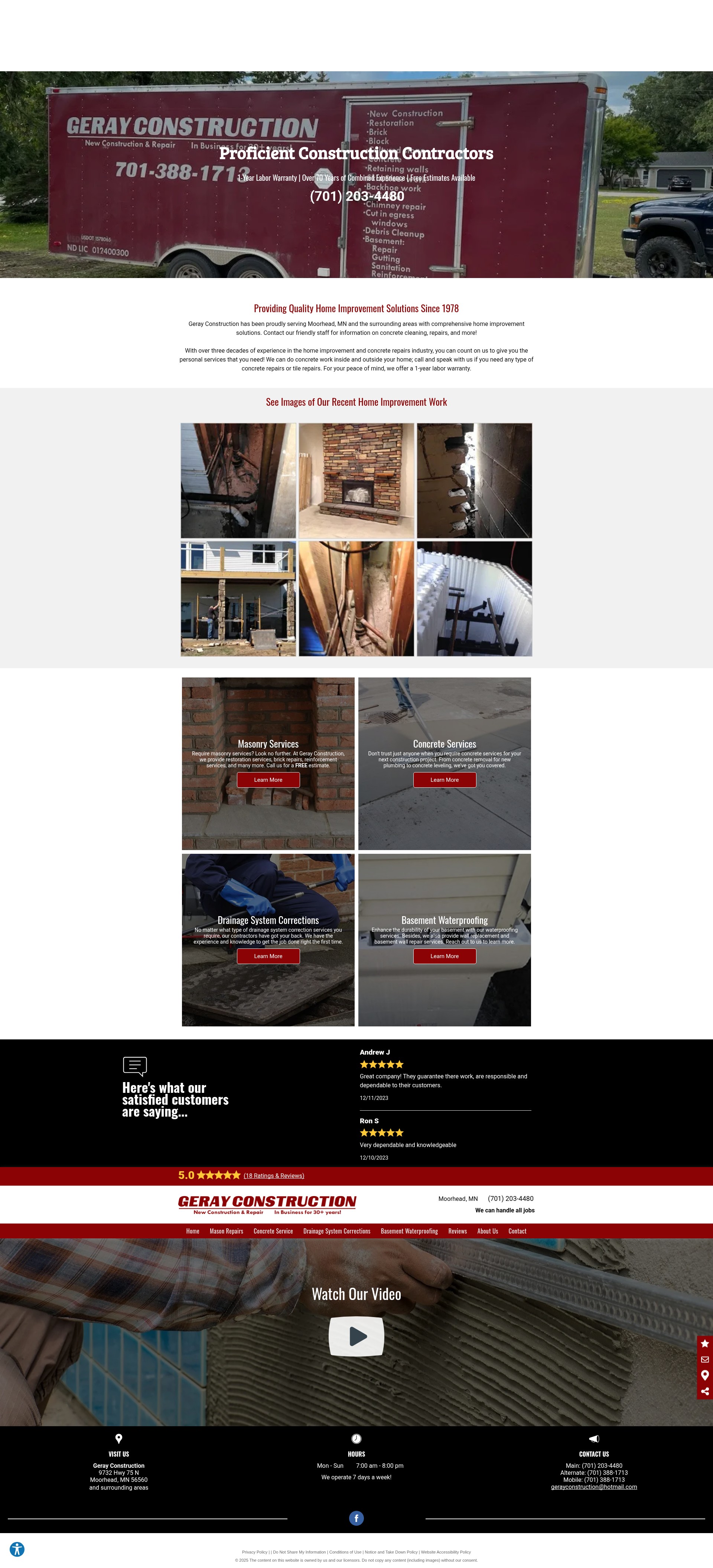 Screenshot of gerayconstruction.com