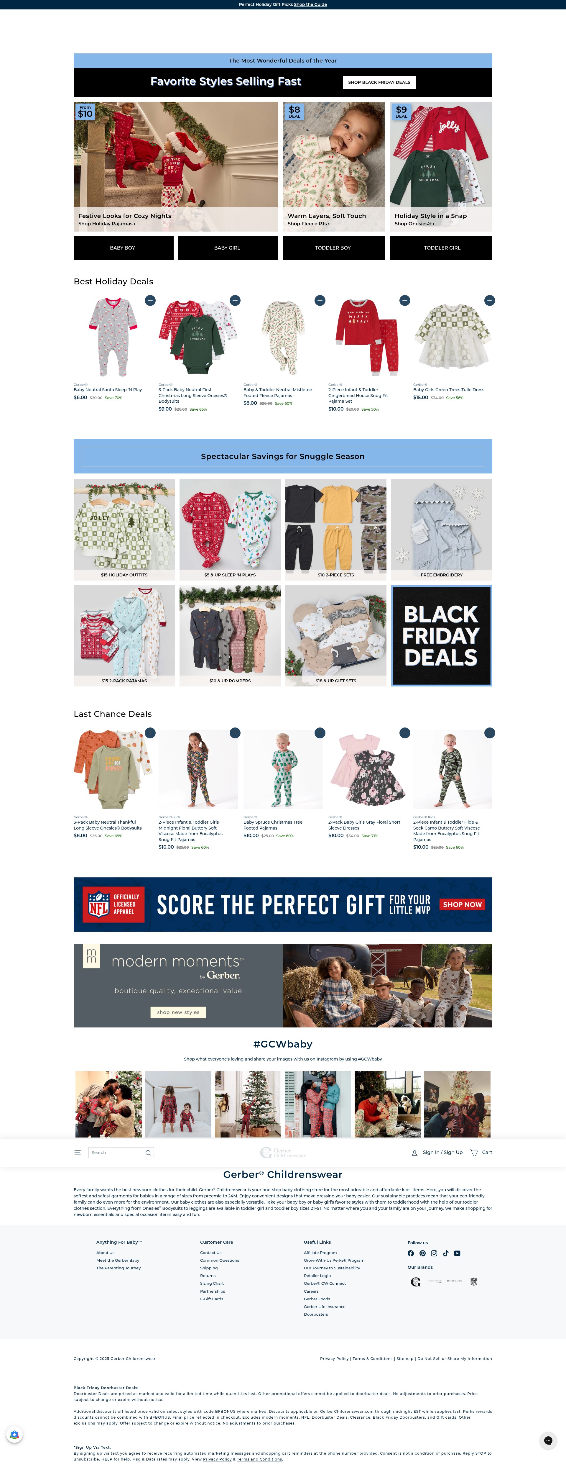 Screenshot of gerberchildrenswear.com