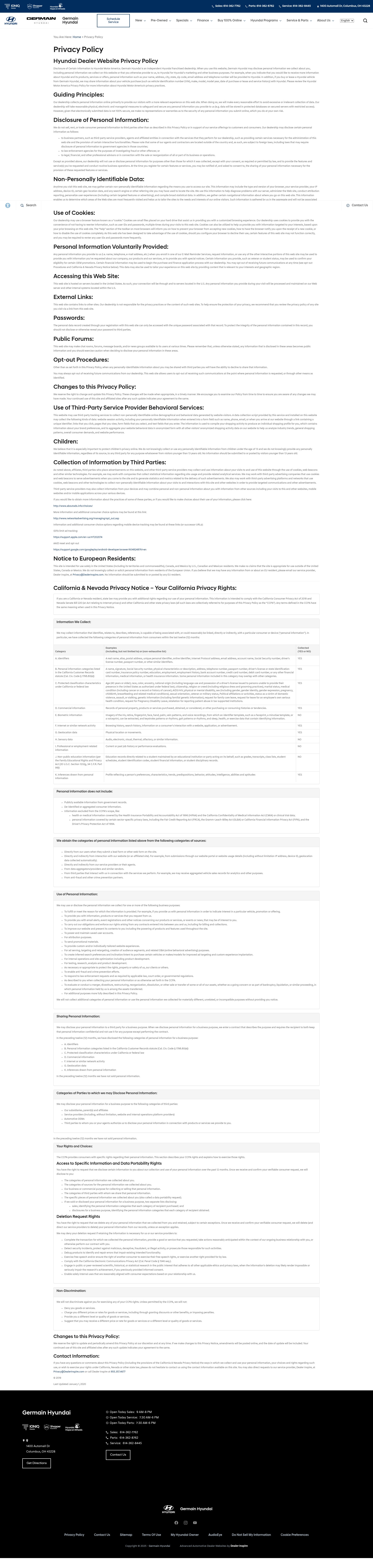 Screenshot of germainhyundaiofcolumbus.com