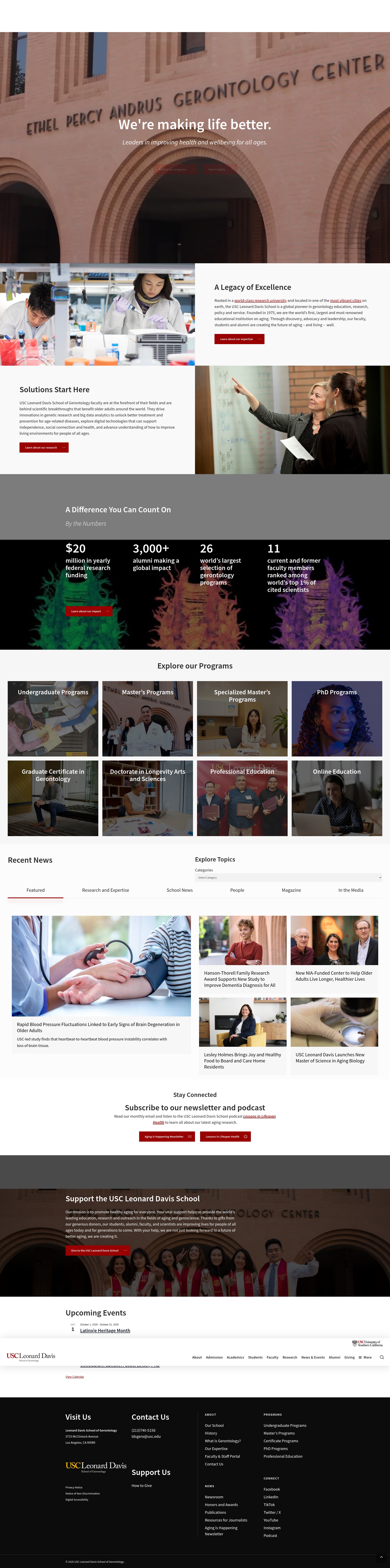 Screenshot of gero.usc.edu