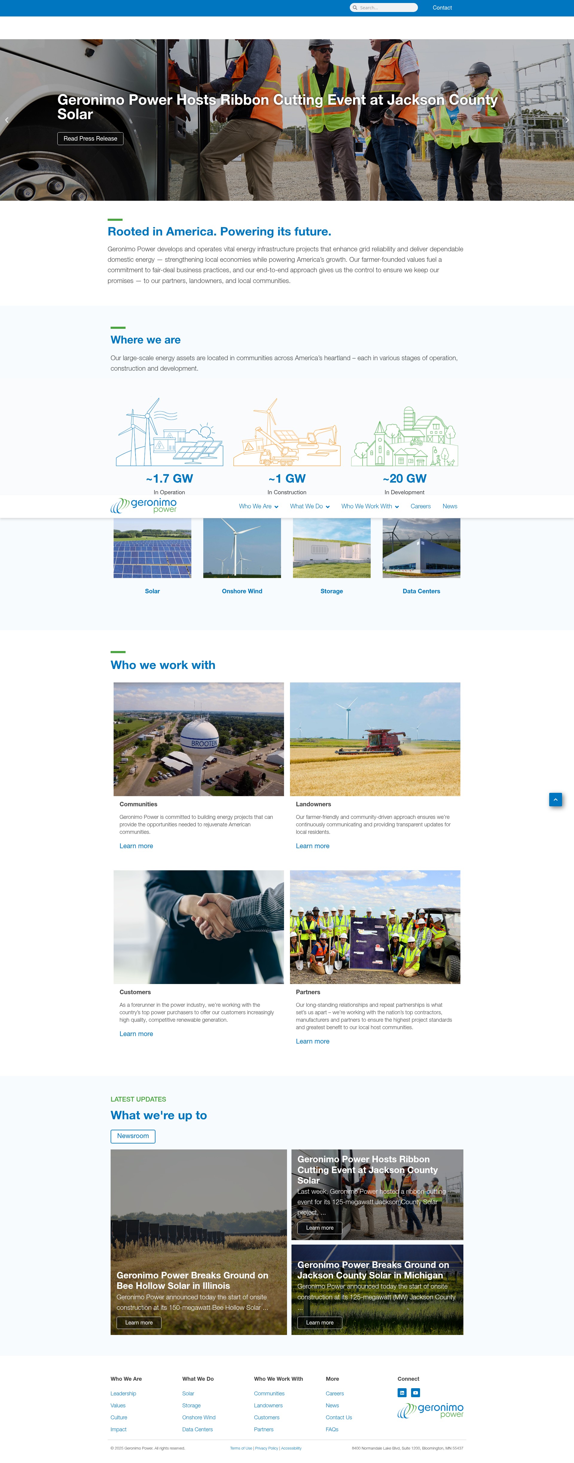 Screenshot of geronimopower.com