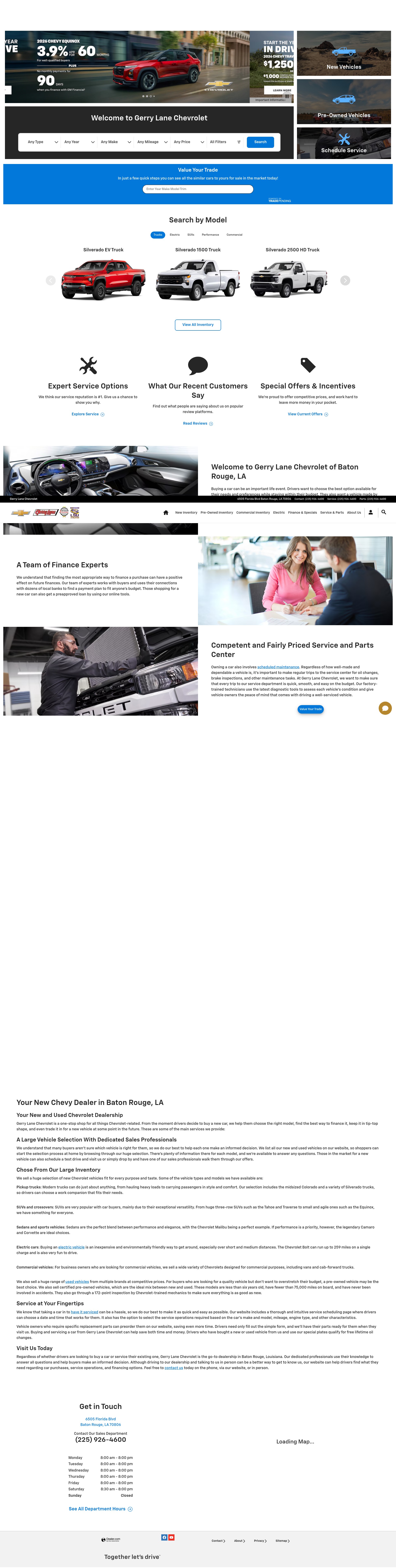 Screenshot of gerrylanechevrolet.com