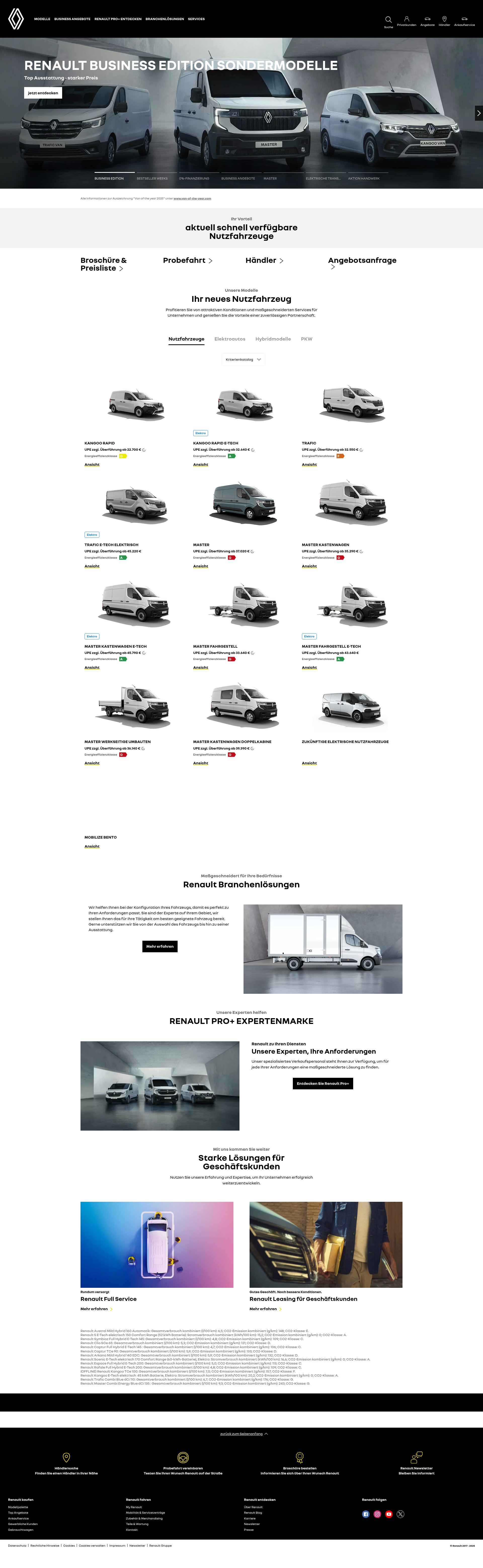 Screenshot of geschaeftskunden.renault.de