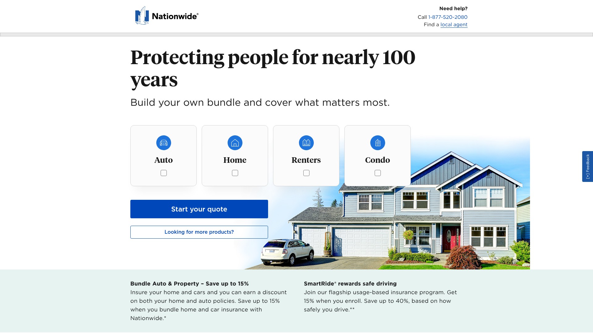 Screenshot of getaquote.nationwide.com