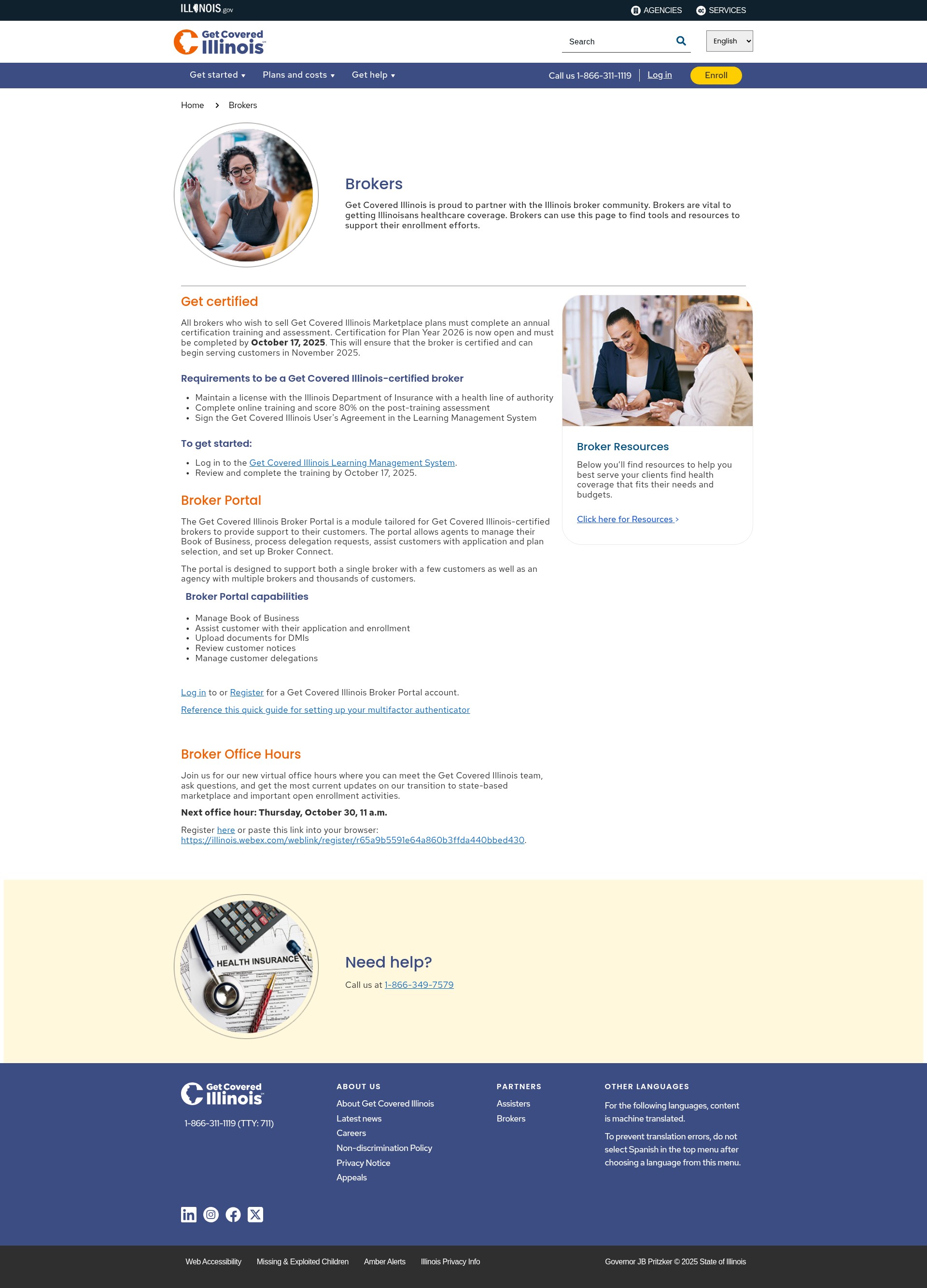 Screenshot of getcovered.illinois.gov