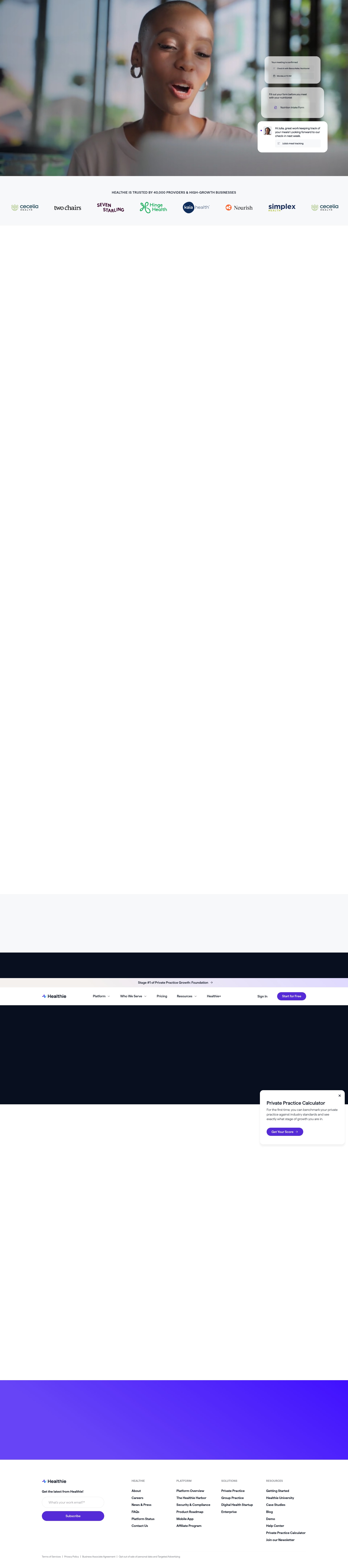 Screenshot of gethealthie.com