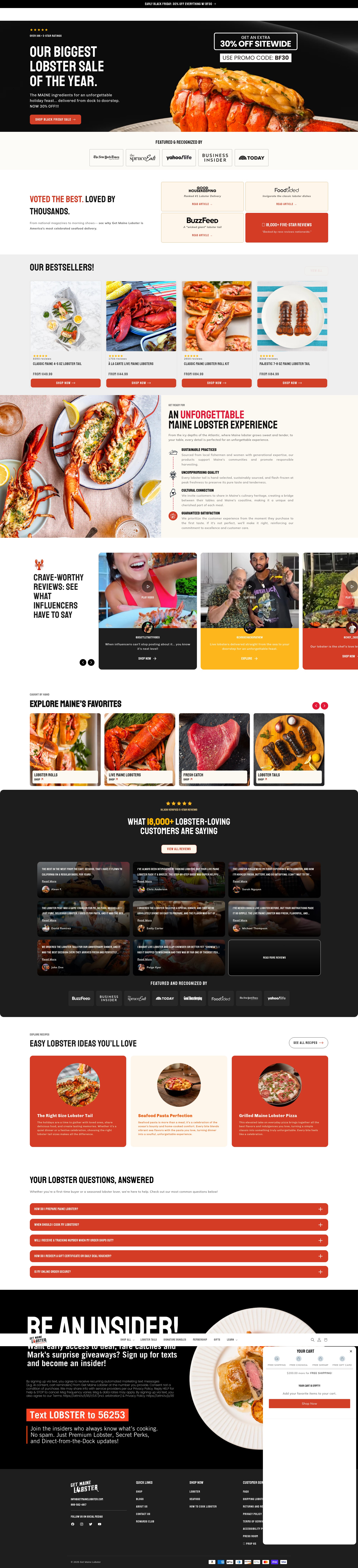 Screenshot of getmainelobster.com