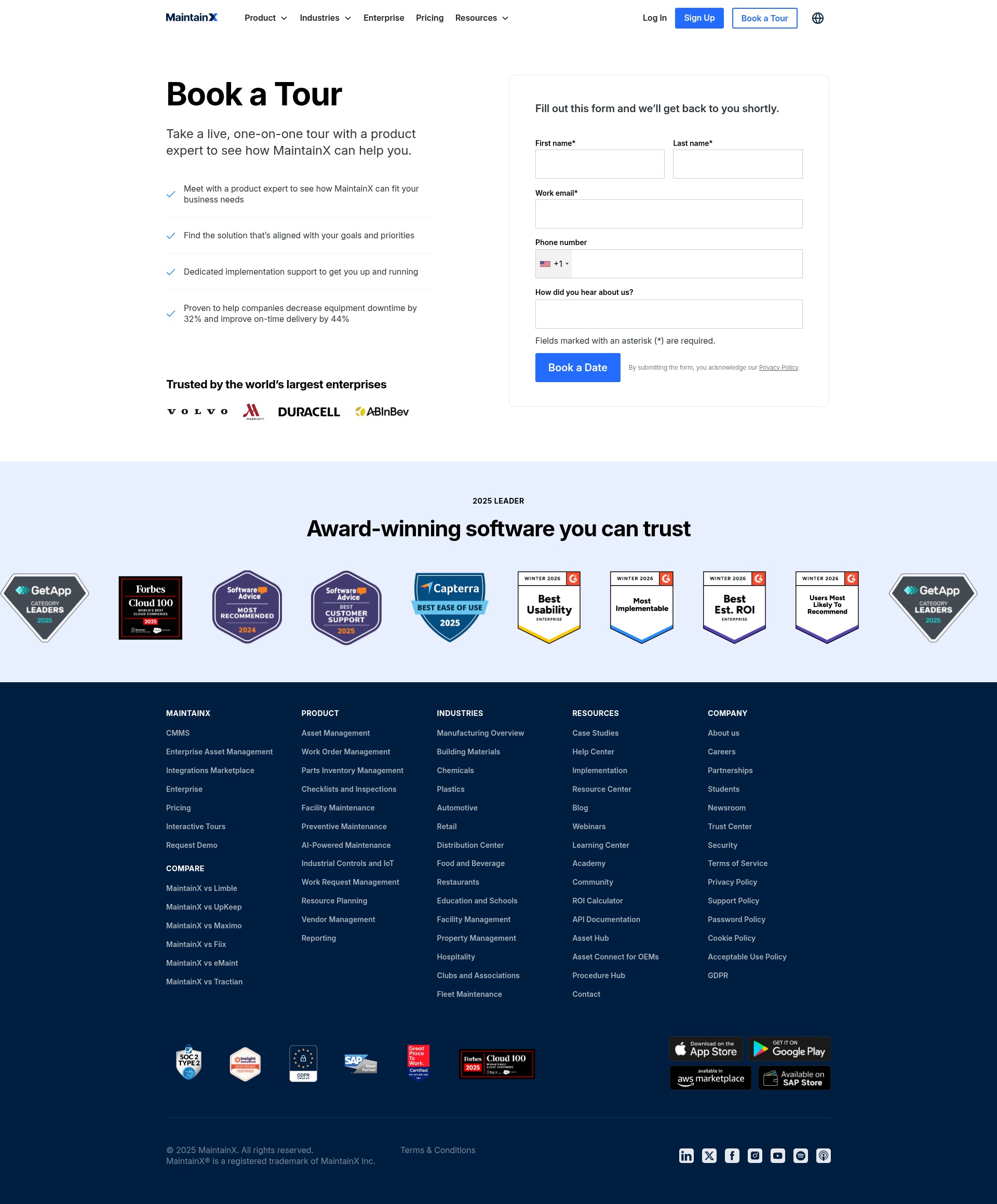 Screenshot of getmaintainx.com