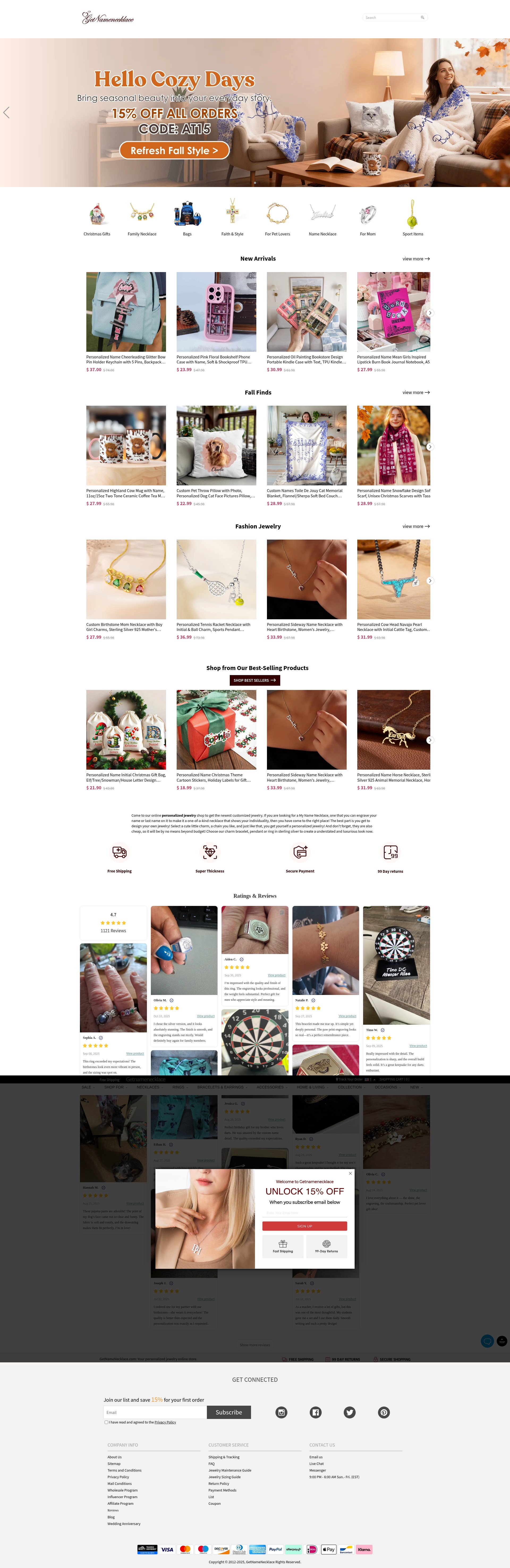 Screenshot of getnamenecklace.com