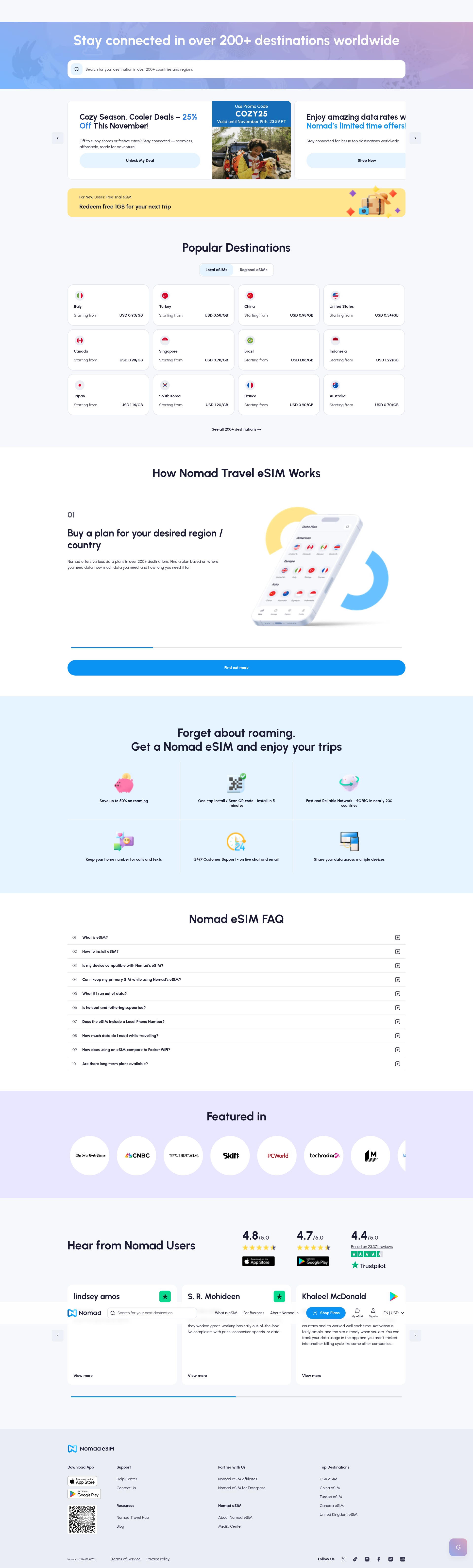 Screenshot of getnomad.app