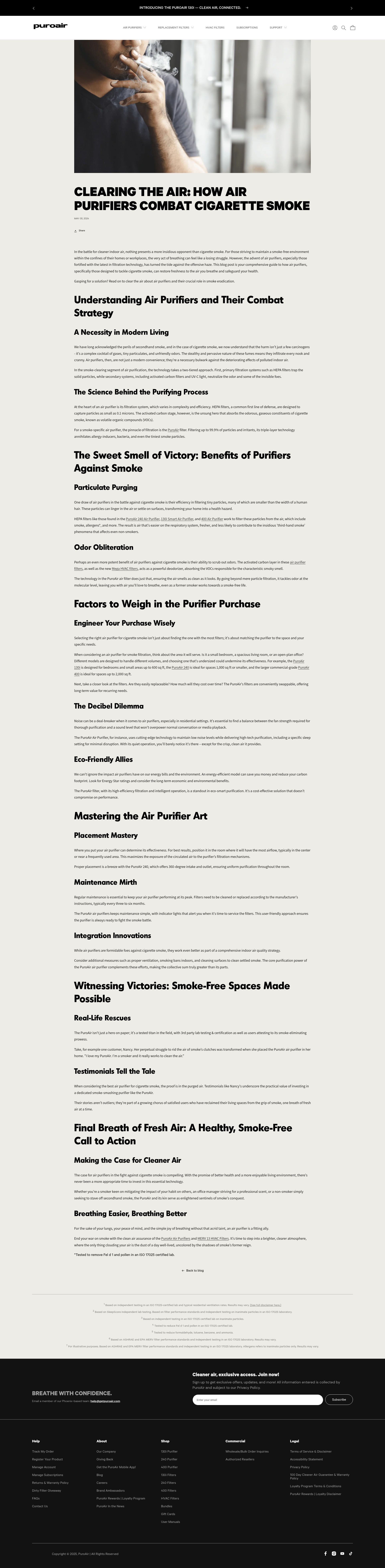 Screenshot of getpuroair.com