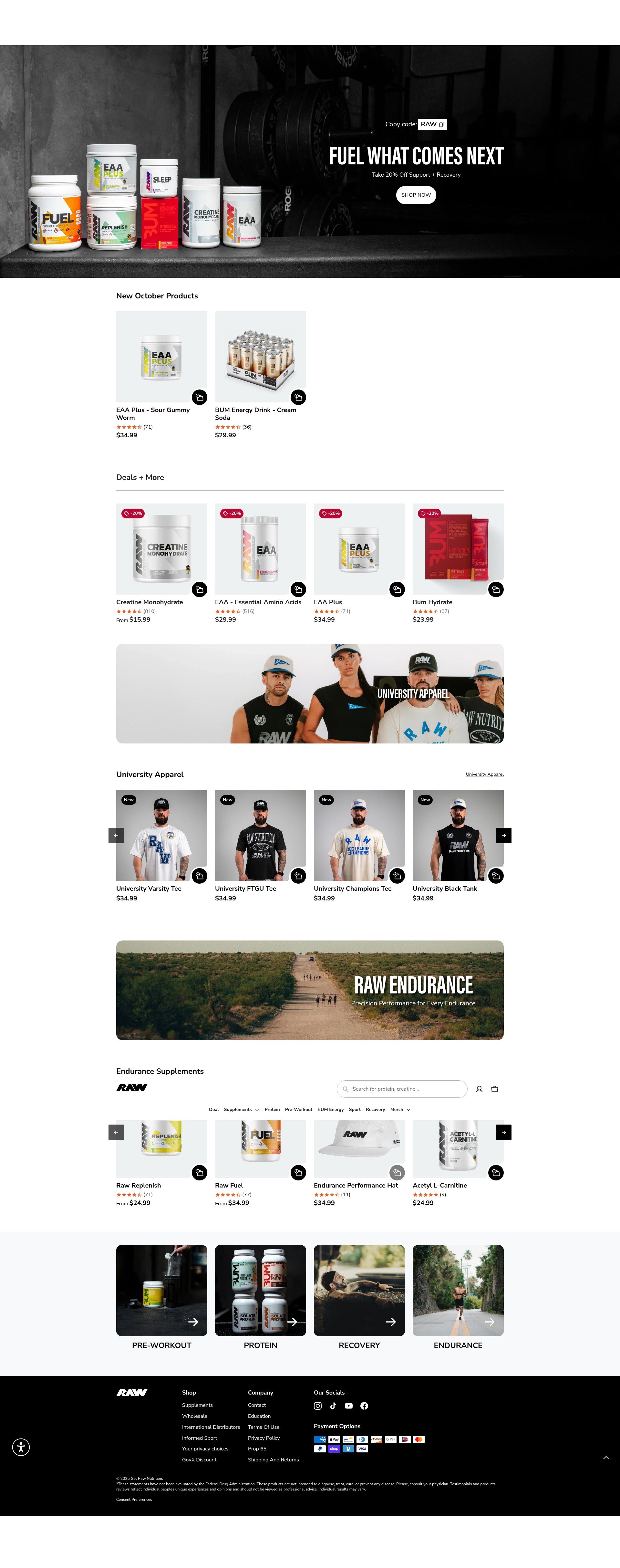 Screenshot of getrawnutrition.com
