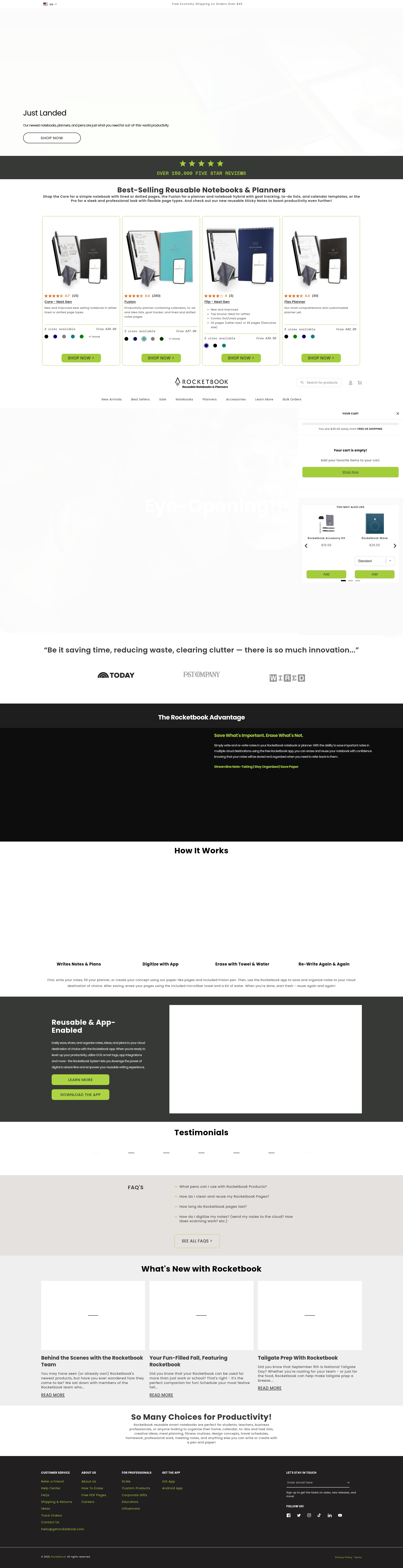 Screenshot of getrocketbook.com