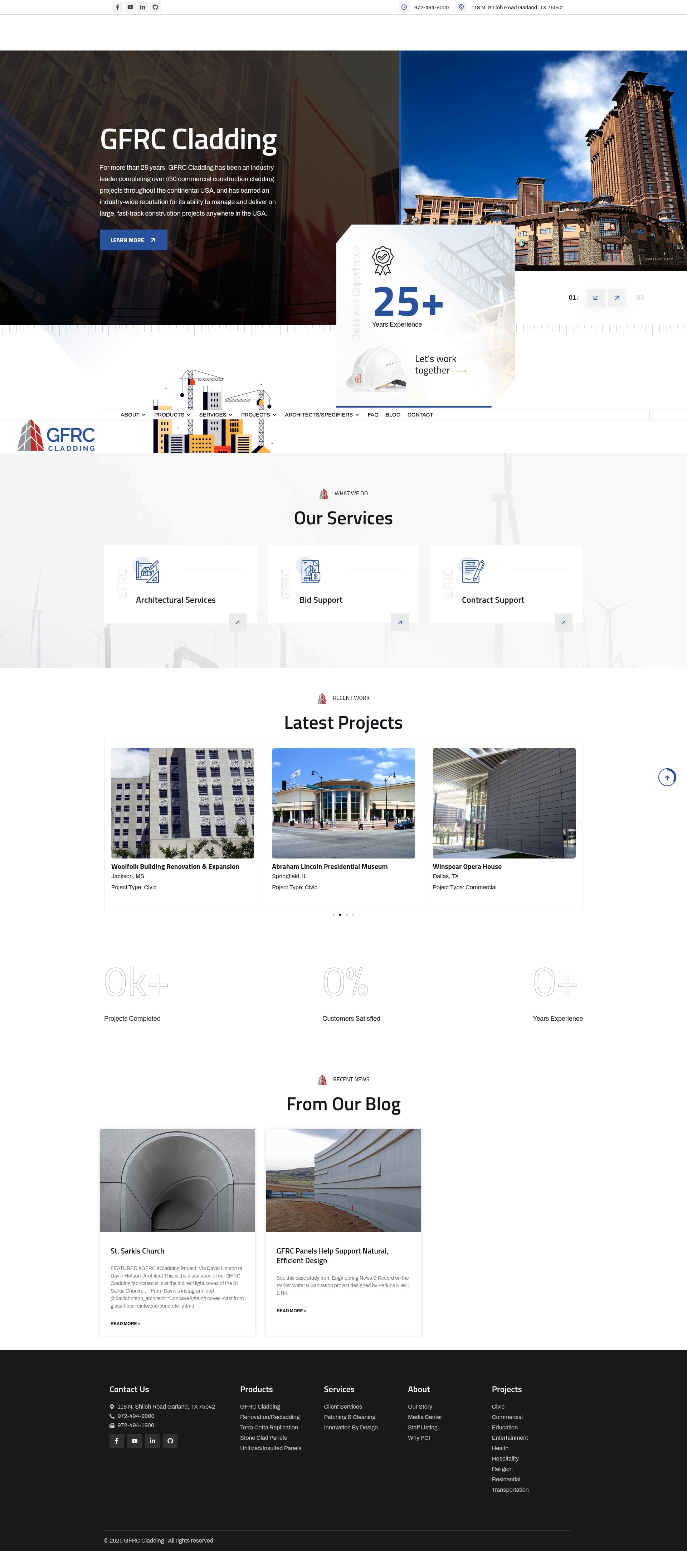 Screenshot of gfrccladding.com