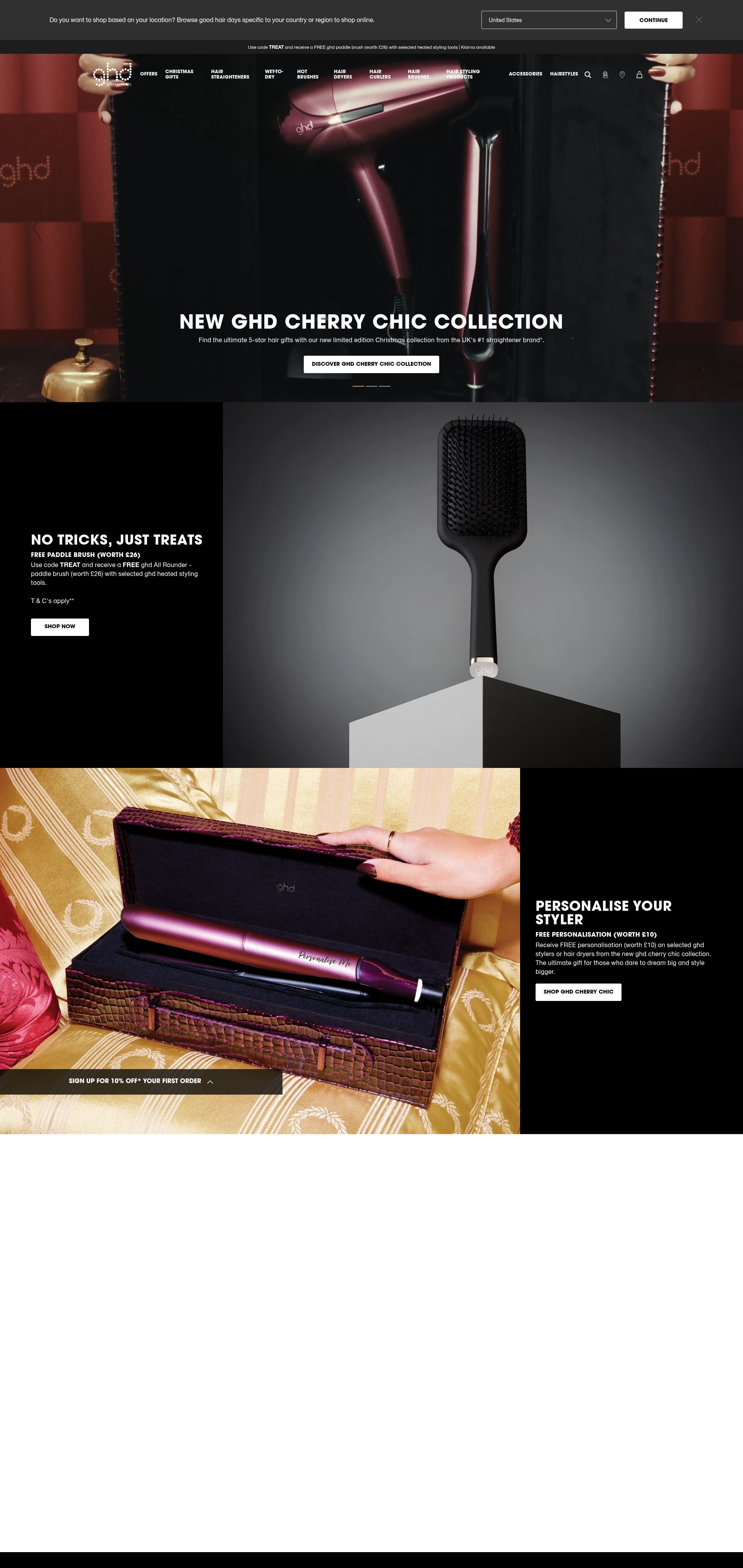 Screenshot of ghdhair.com