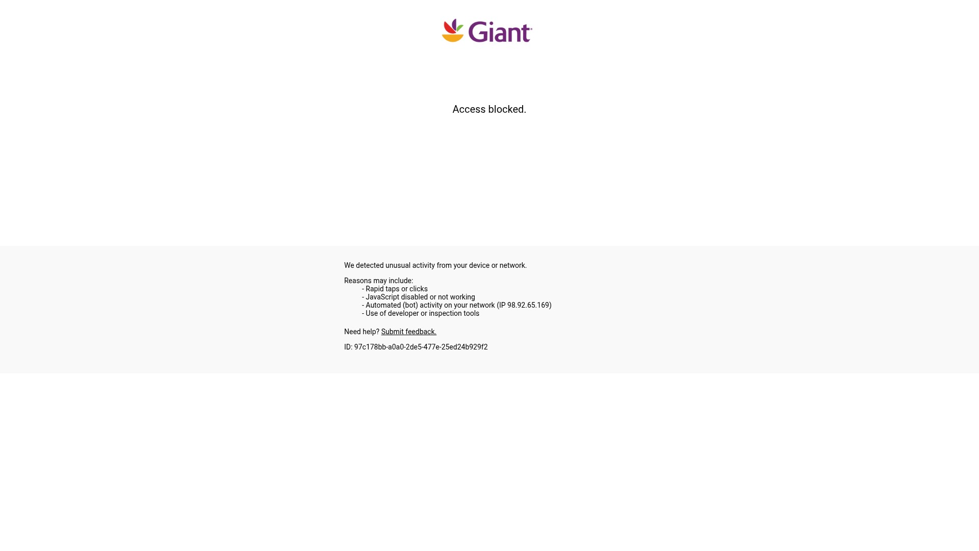 Screenshot of giantfood.com