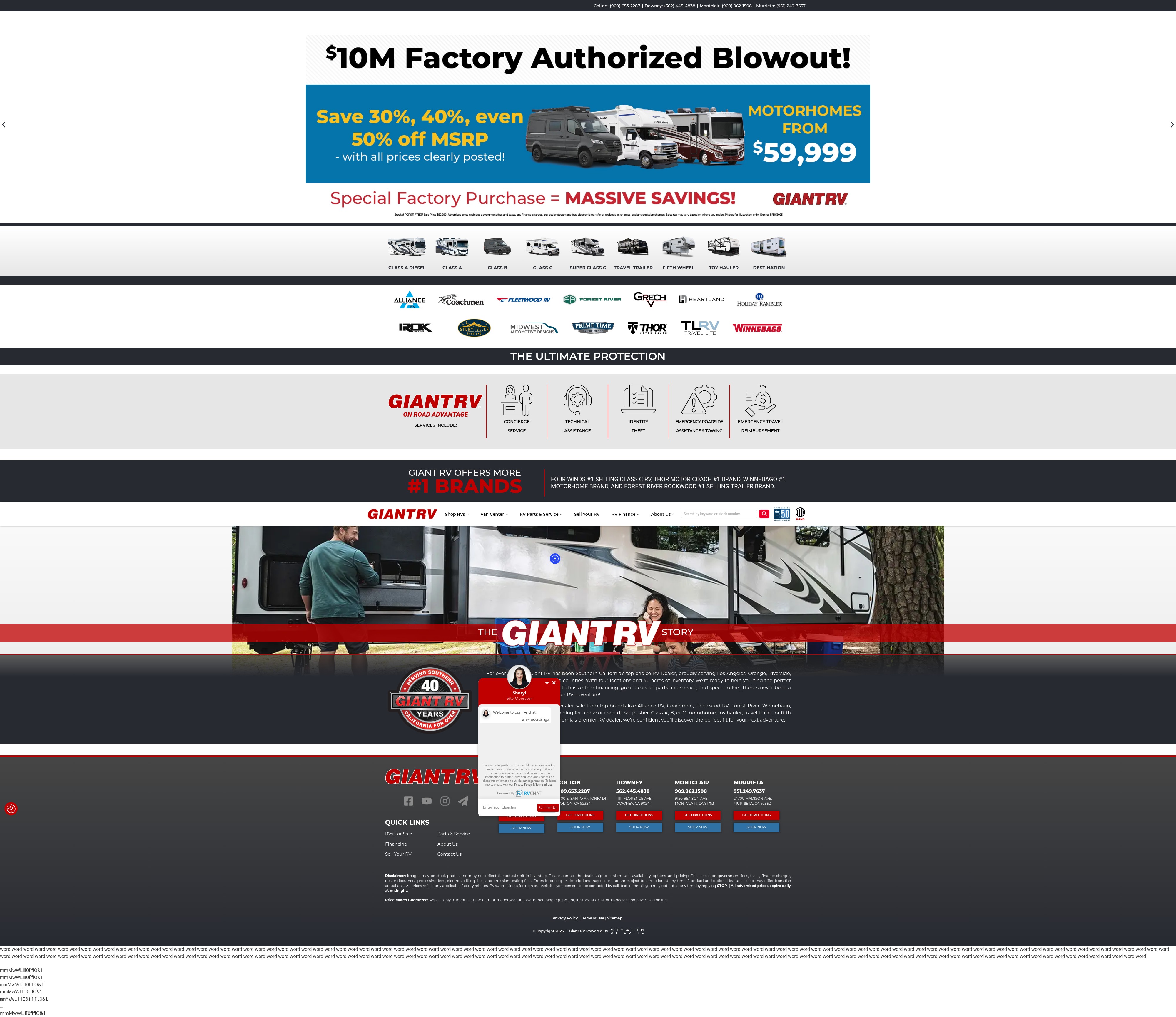 Screenshot of giantrv.com