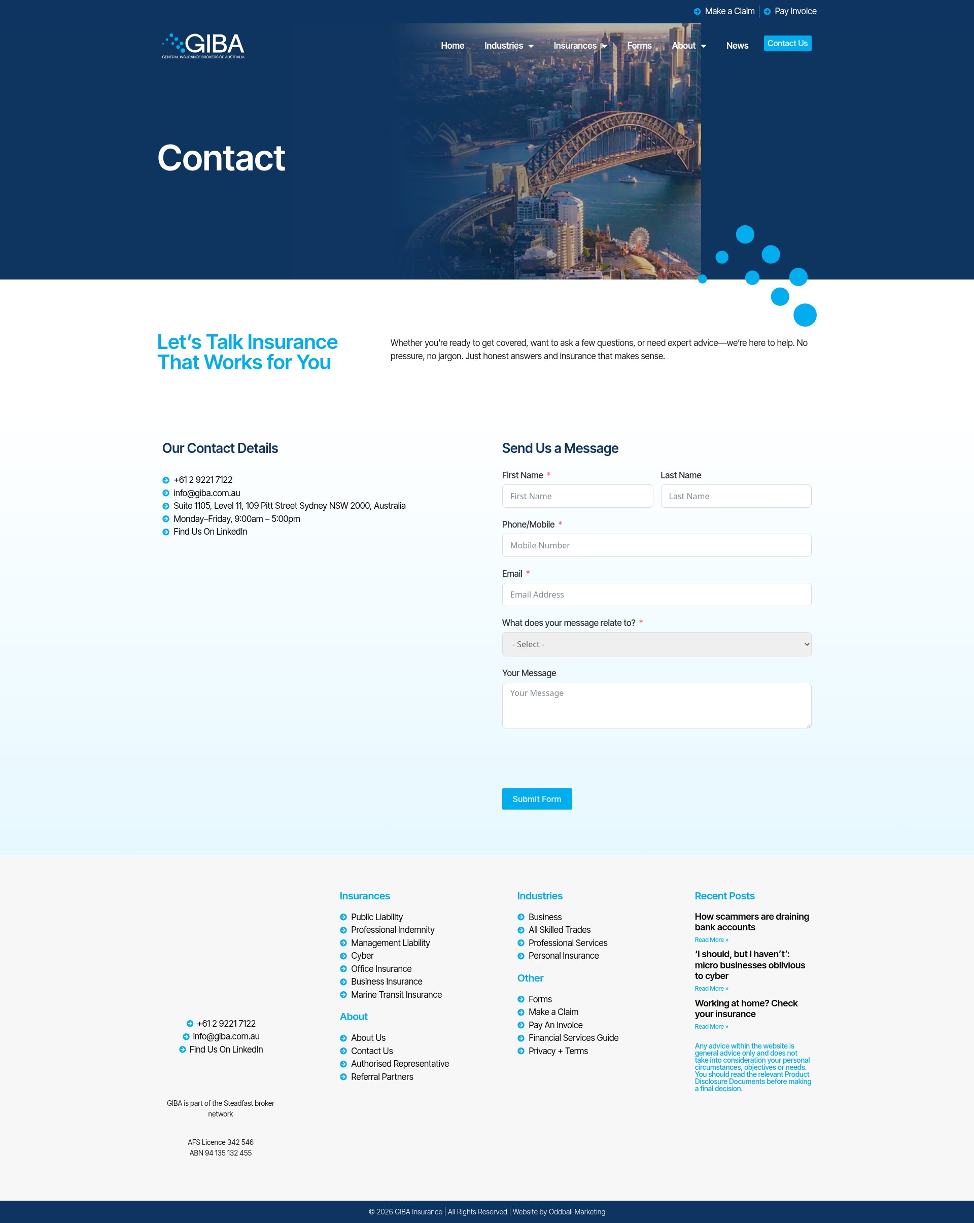 Screenshot of giba.com.au
