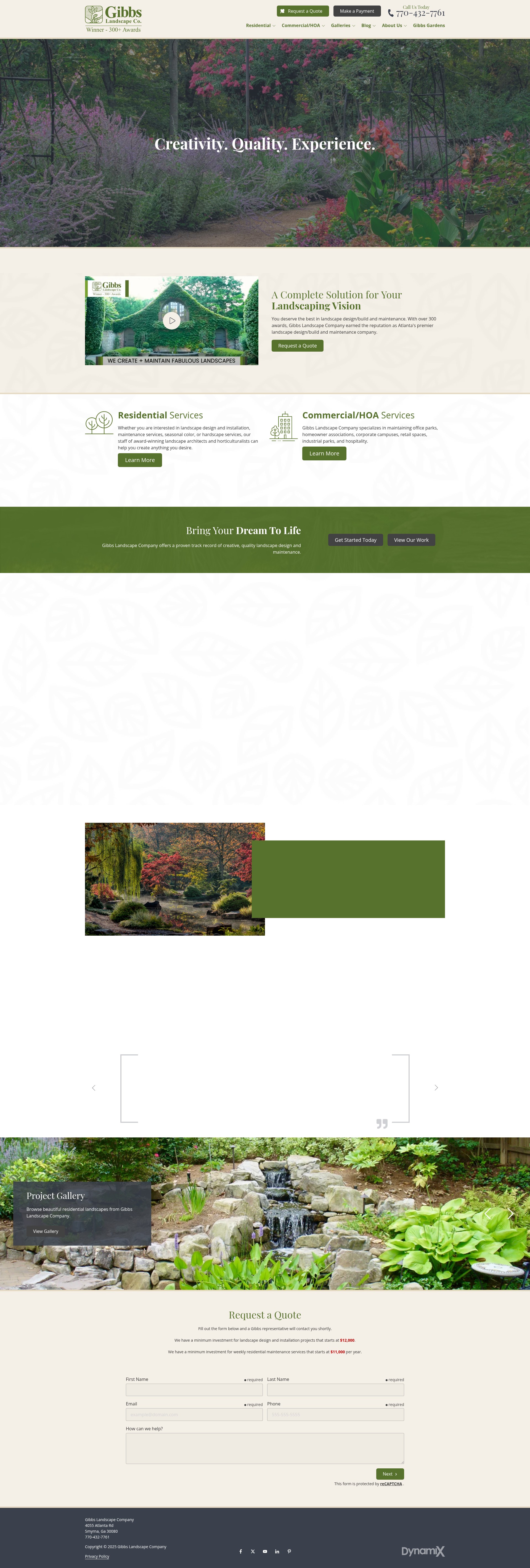Screenshot of gibbslandscape.com
