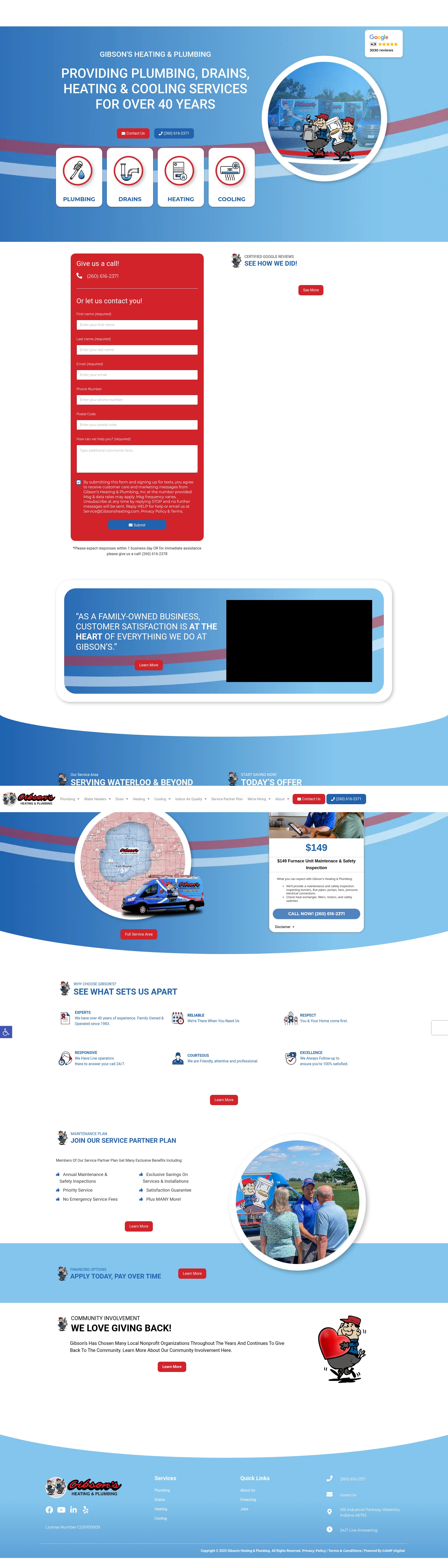 Screenshot of gibsonsheating.com