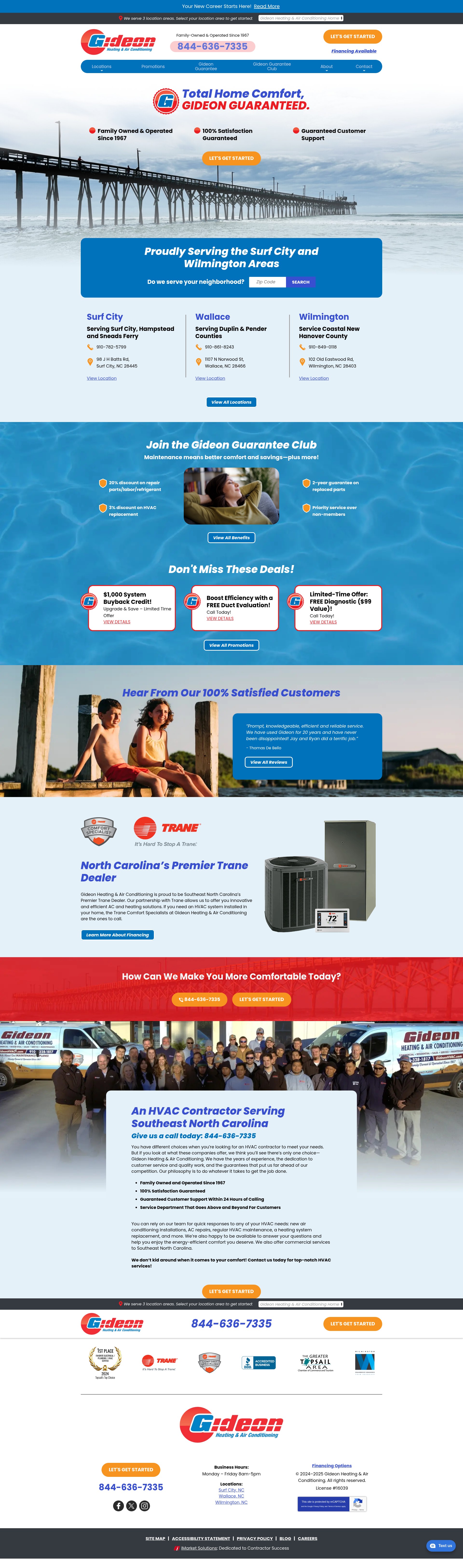 Screenshot of gideonhvac.com