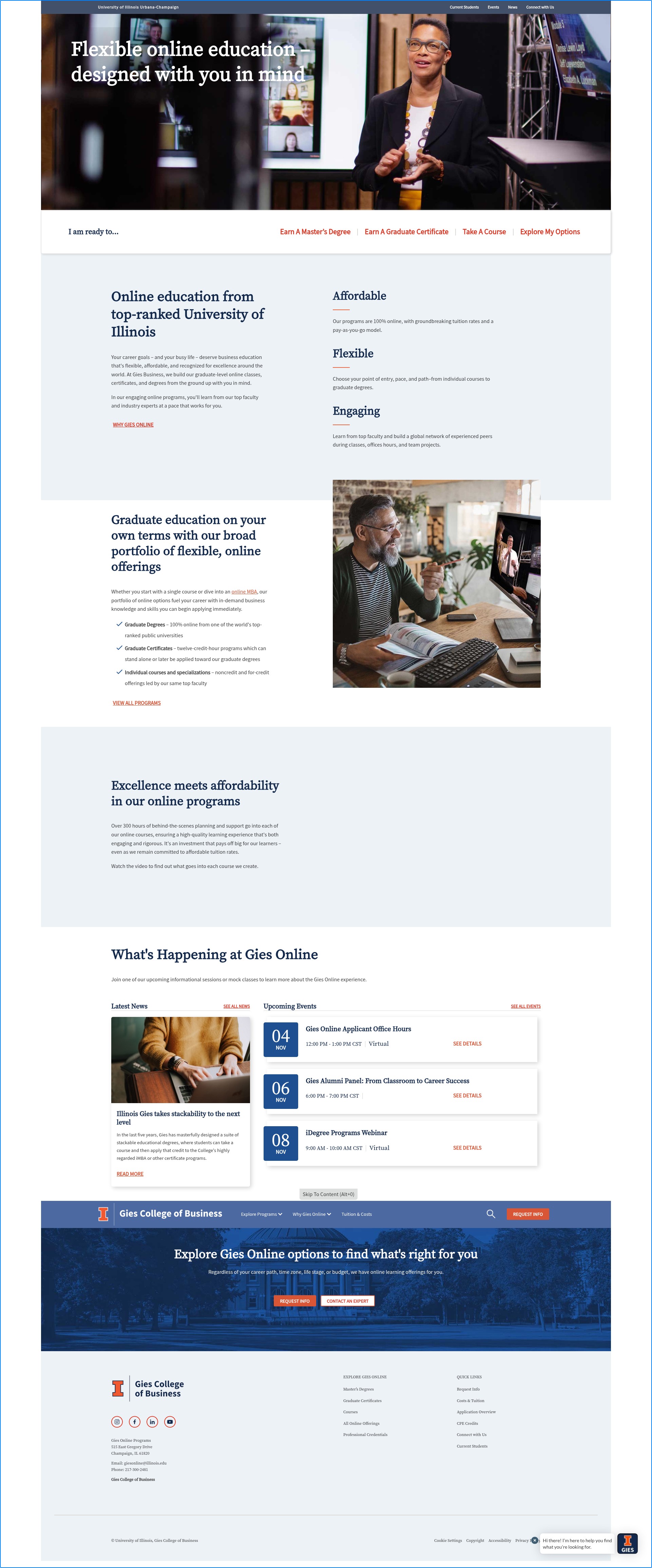 Screenshot of giesonline.illinois.edu