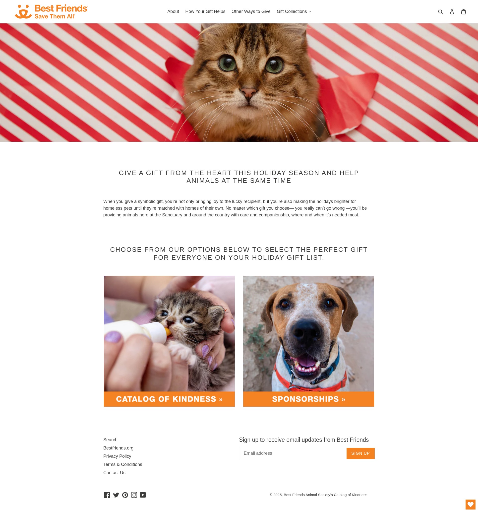 Screenshot of gifts.bestfriends.org