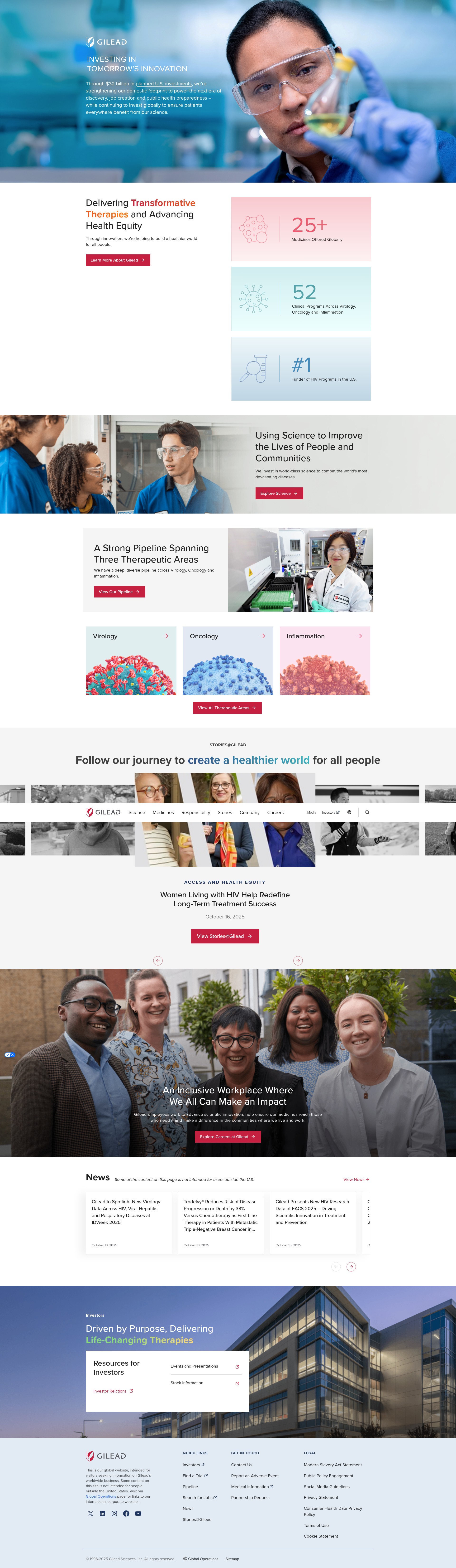 Screenshot of gilead.com