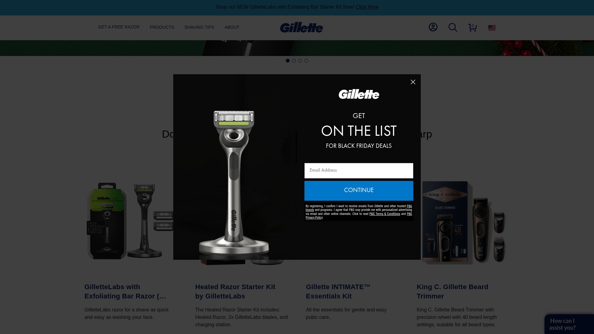 Screenshot of gillette.com