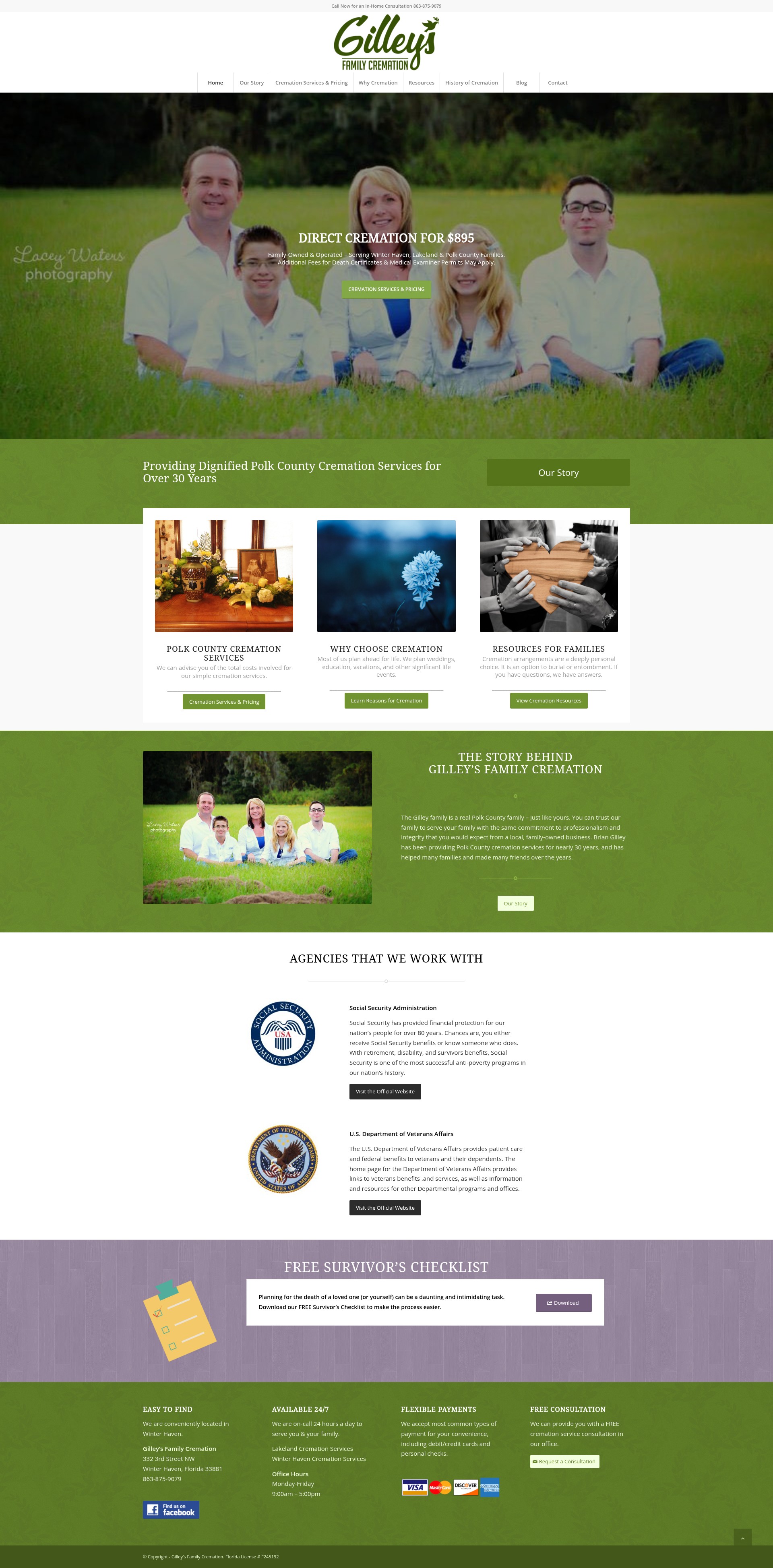 Screenshot of gilleyscremation.com