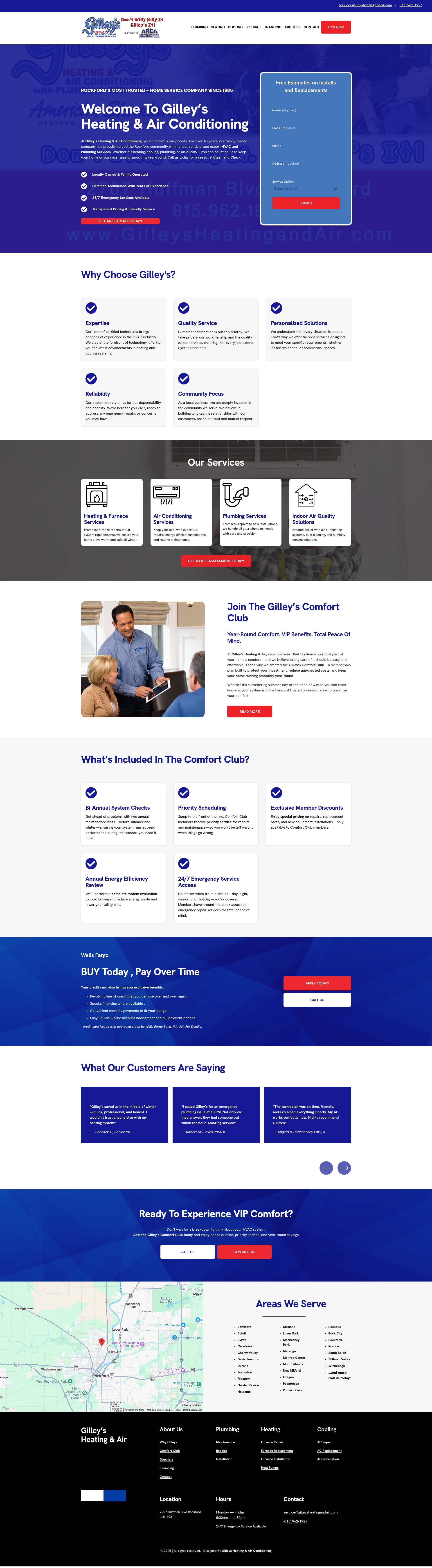 Screenshot of gilleysheatingandair.com