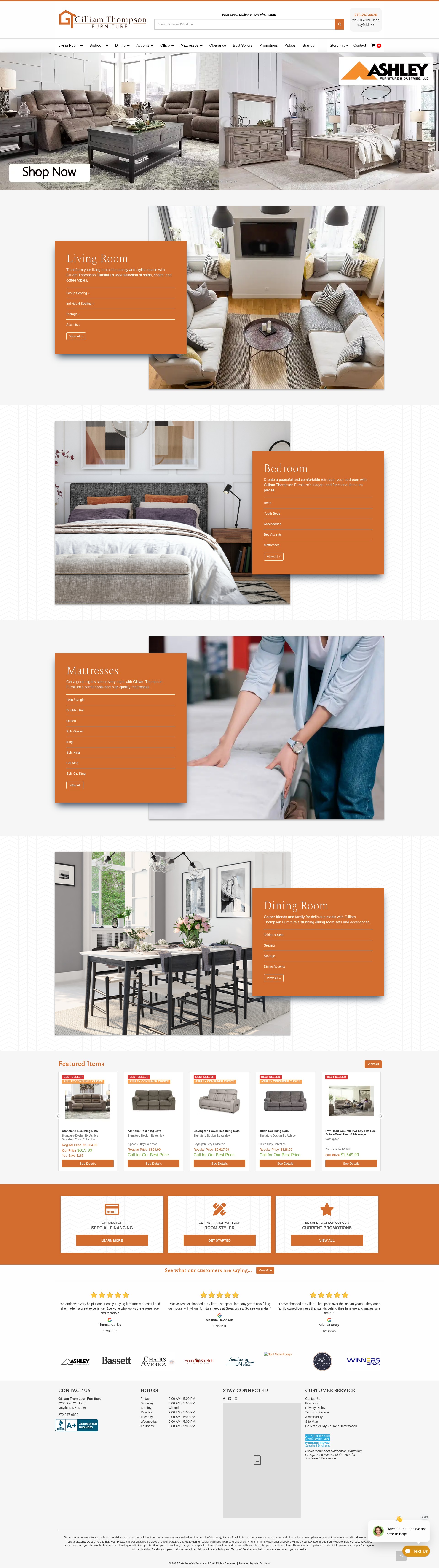 Screenshot of gilliamthompsonfurniture.com