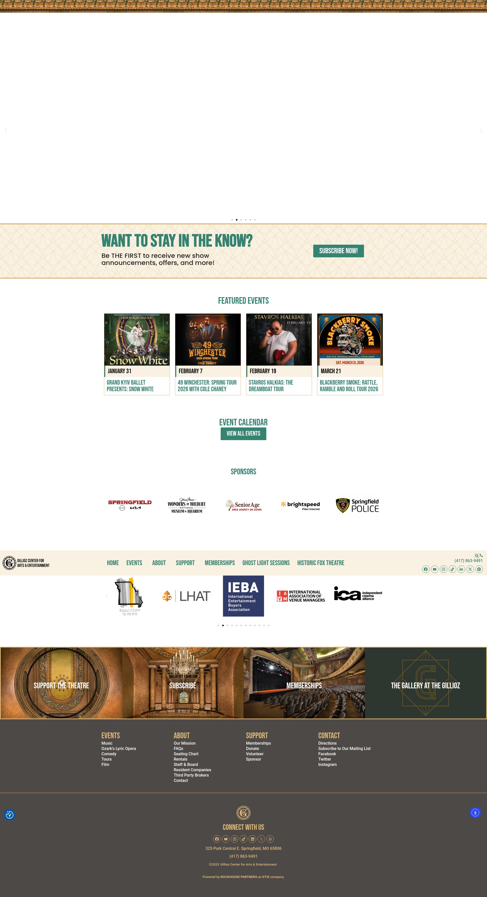 Screenshot of gillioztheatre.com
