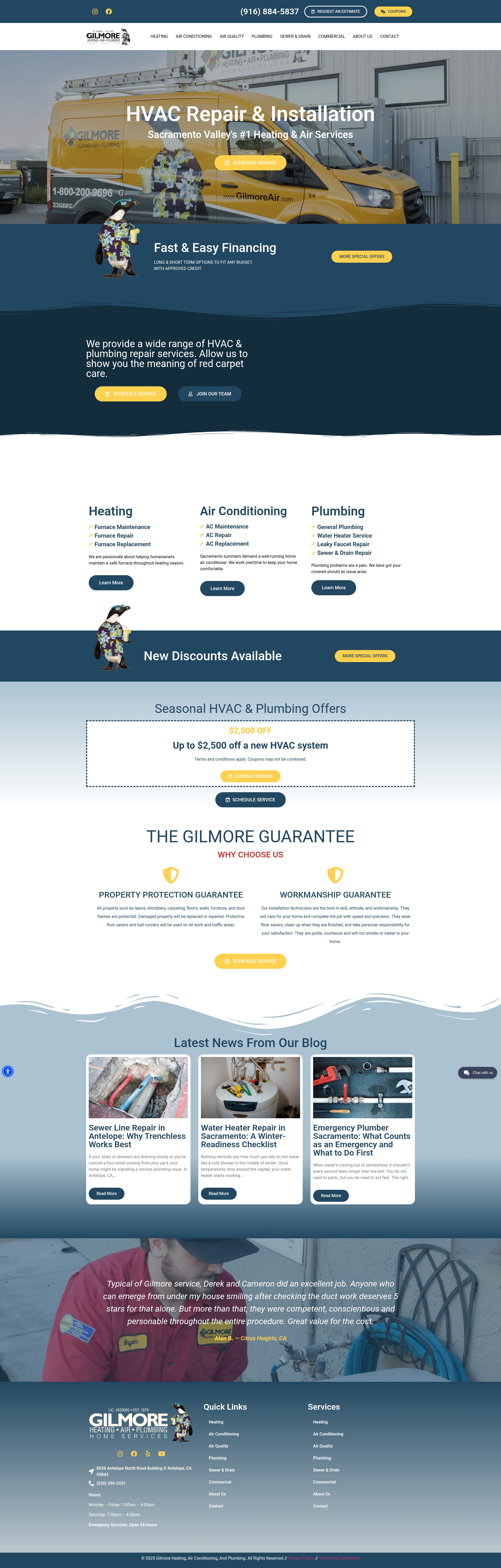 Screenshot of gilmoreair.com
