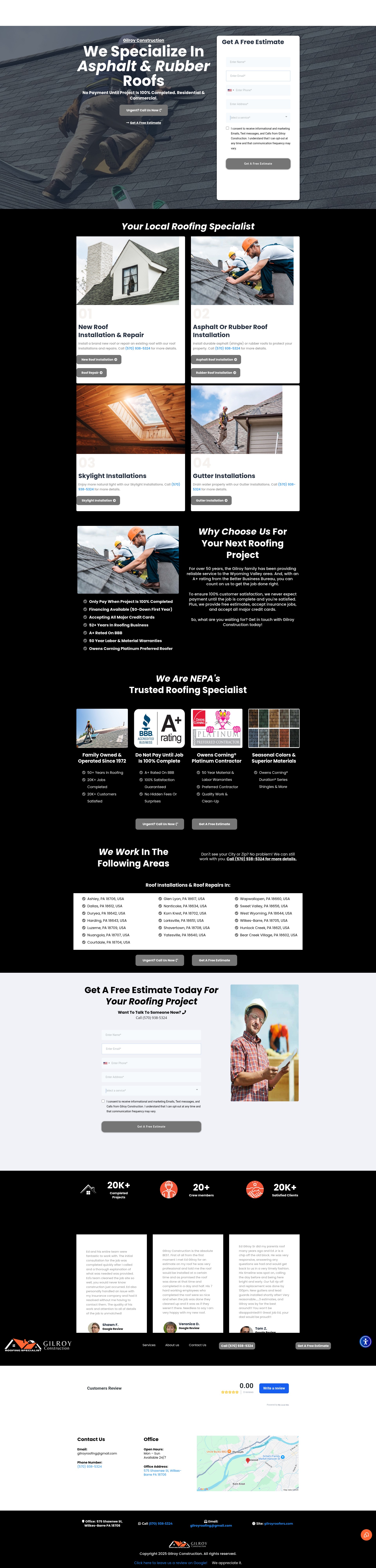 Screenshot of gilroyroofers.com