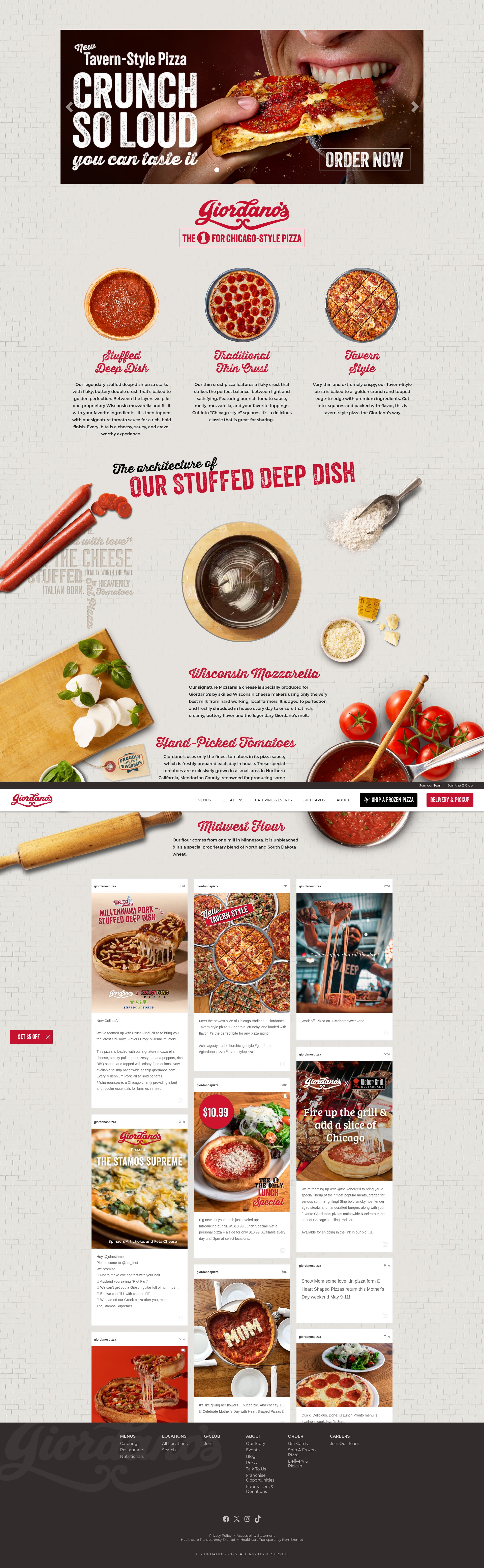 Screenshot of giordanos.com